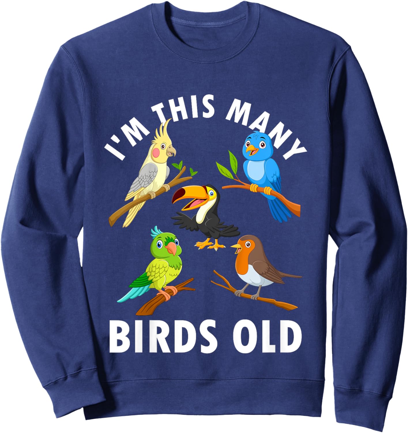5 Year Old Birds Old 5th Birthday Kids Sweatshirt - Sweatshirt | Navy