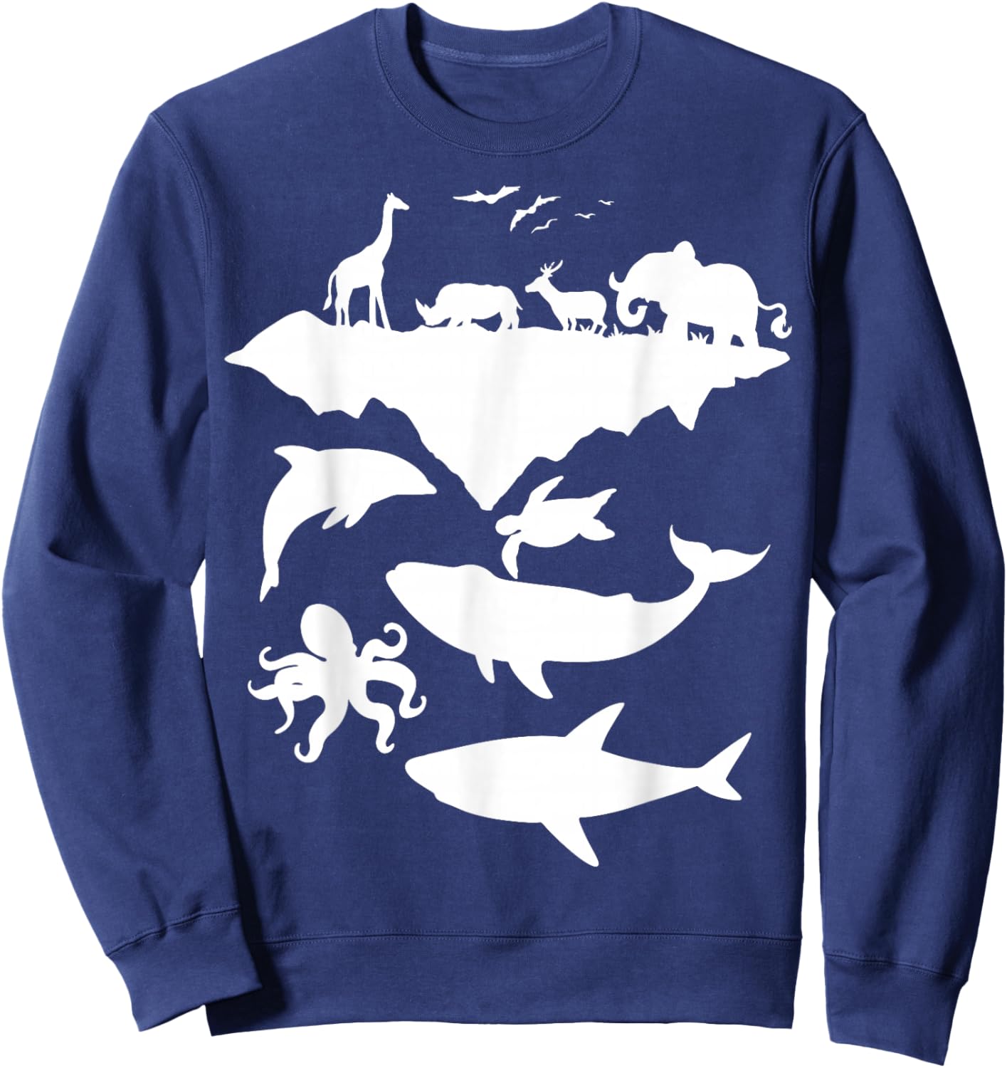 Animals Of The World Wildlife Conservation Funny Environment Sweatshirt - Sweatshirt | Navy