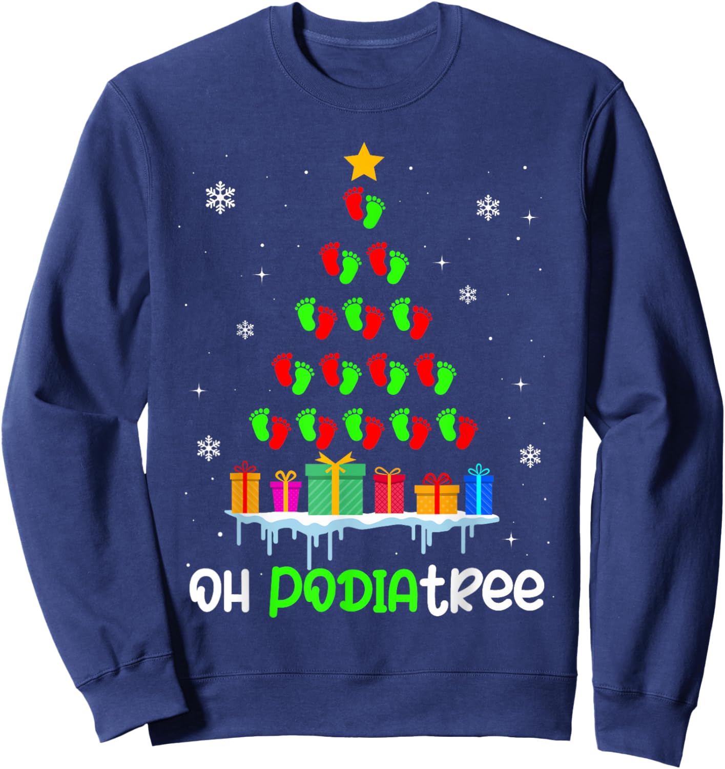 OH Podiatree Podiatrist Christmas Doctor Physician Xmas Sweatshirt - Sweatshirt | Navy