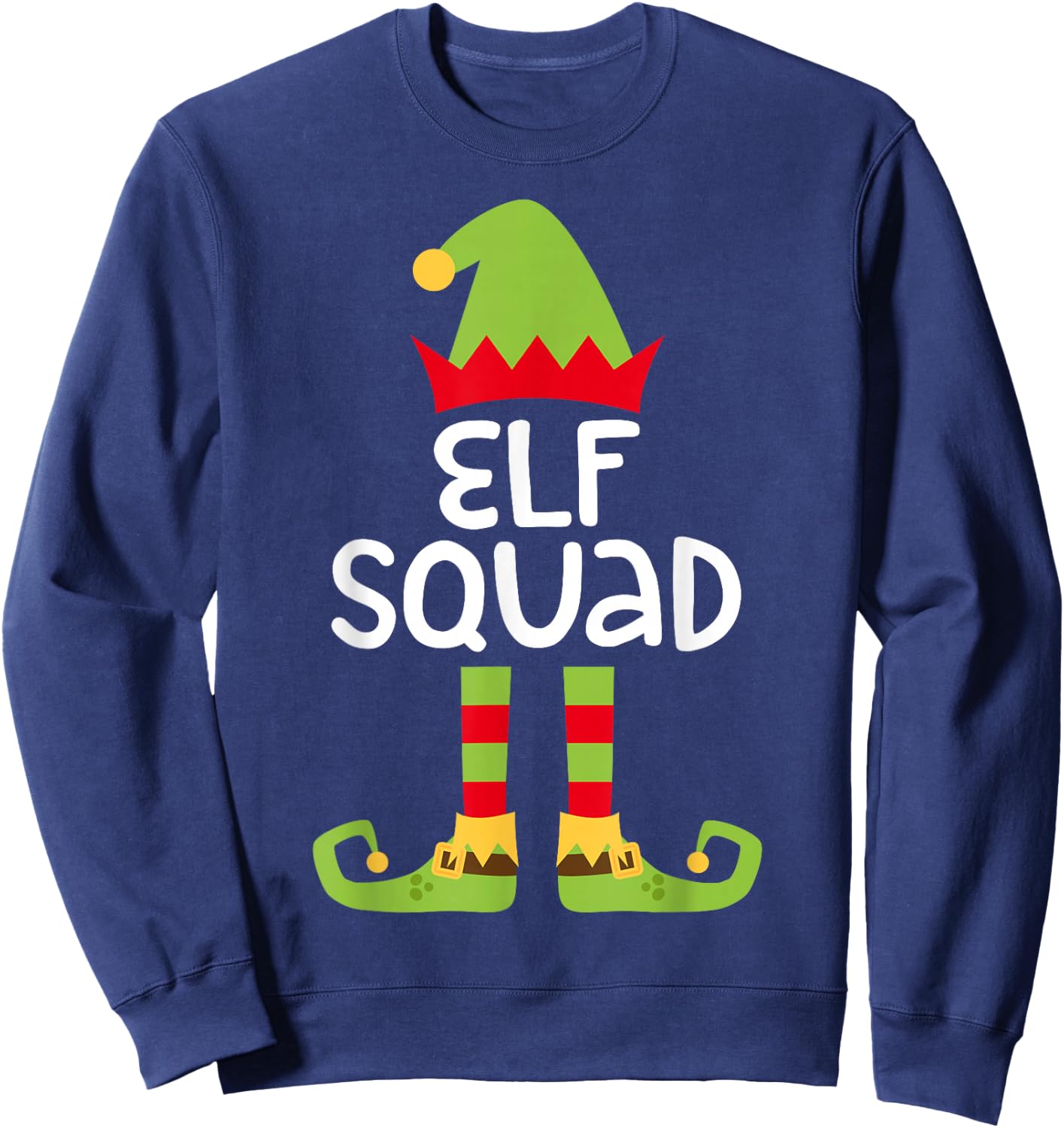 Elf Squad Shirt Matching Kids Boy Girl Christmas Elf Pajamas Sweatshirt - Sweatshirt | Navy