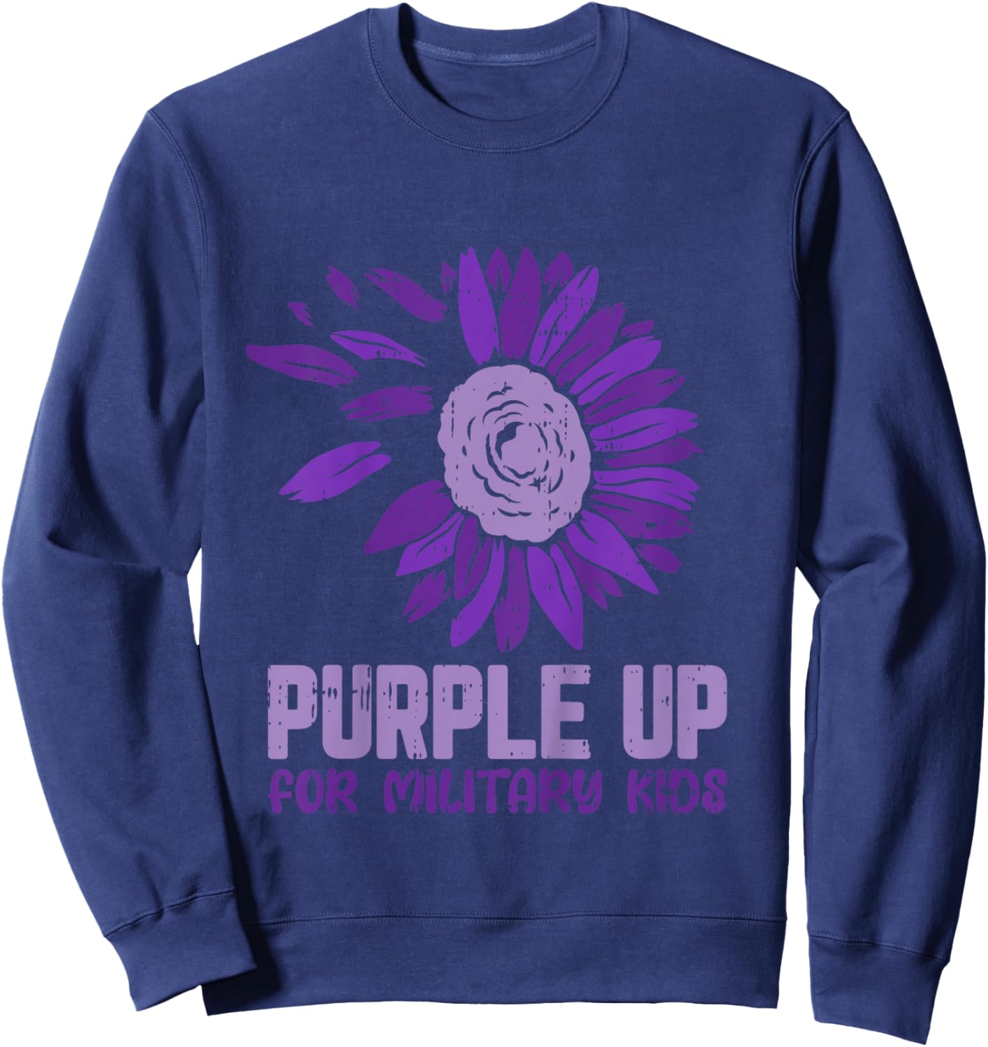 Purple Up For Military Kids Child Army Soldier Children Sweatshirt - Sweatshirt | Navy