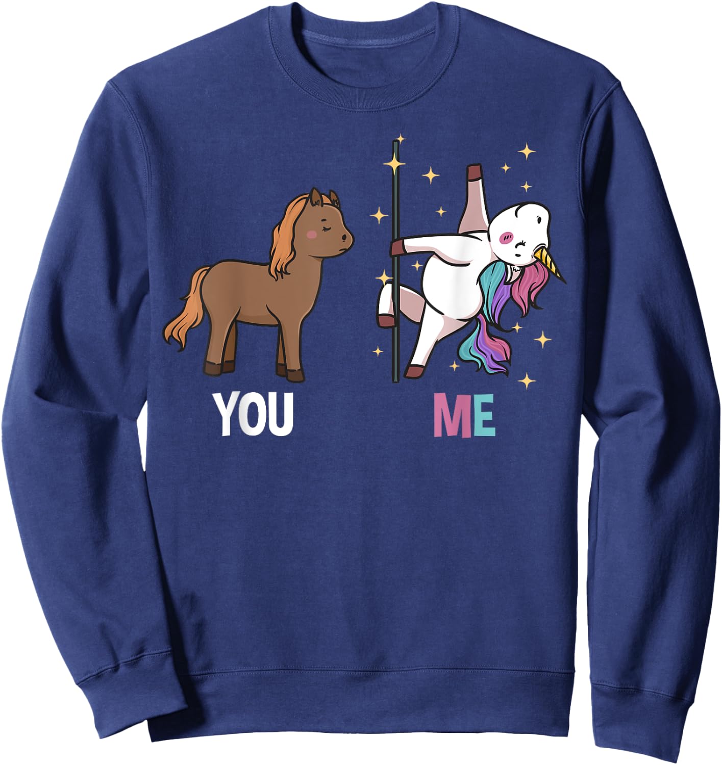Funny Unicorn Yoga Pole Dancing Sweatshirt - Sweatshirt | Navy
