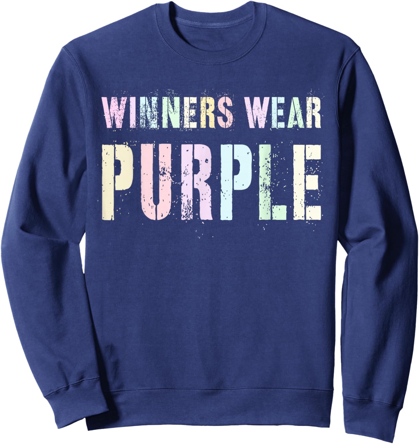 Vintage WINNERS WEAR PURPLE Summer Camp Go Team War Game Sweatshirt - Sweatshirt | Navy