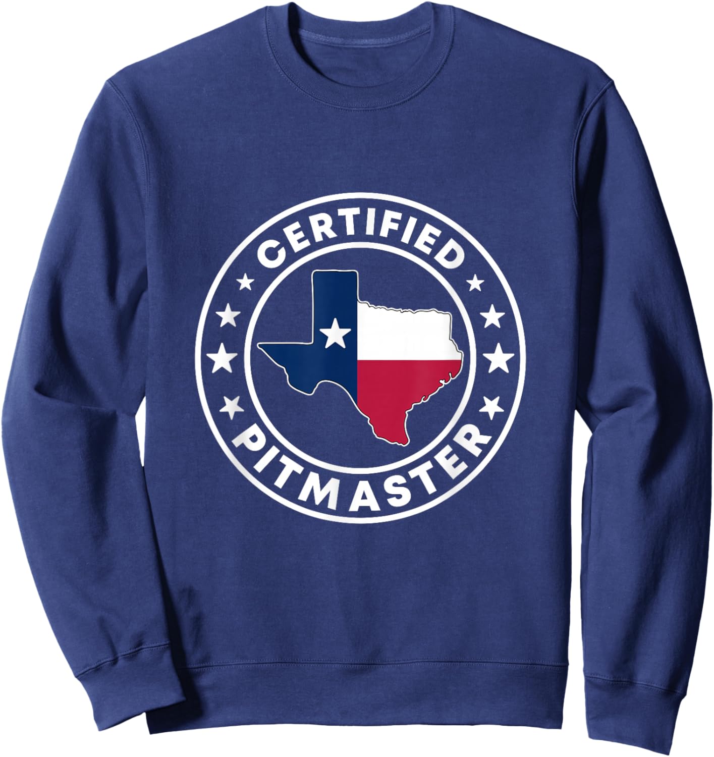 Certified Pitmaster Texan BBQ Grilling Texas Barbecue Grill Sweatshirt - Sweatshirt | Navy