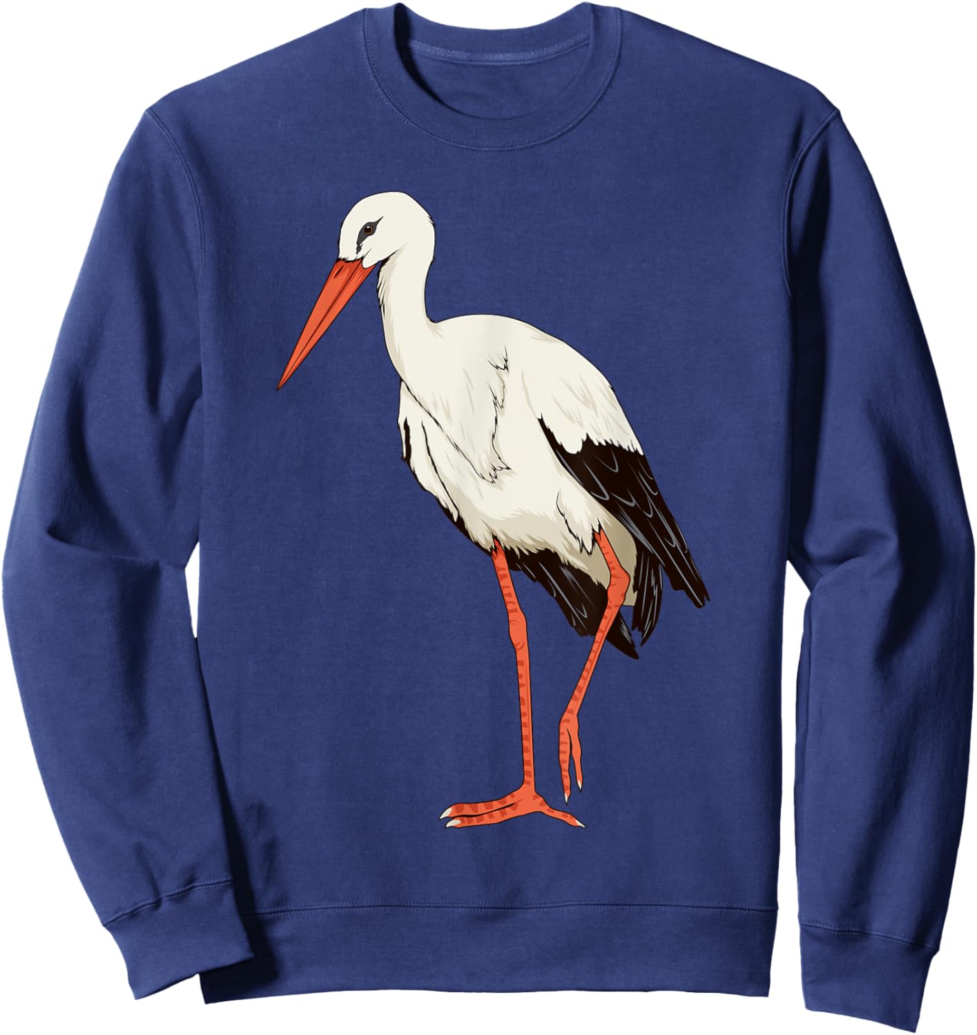 Stork Baby Art Design Illustration Bird Stork Sweatshirt - Sweatshirt | Navy