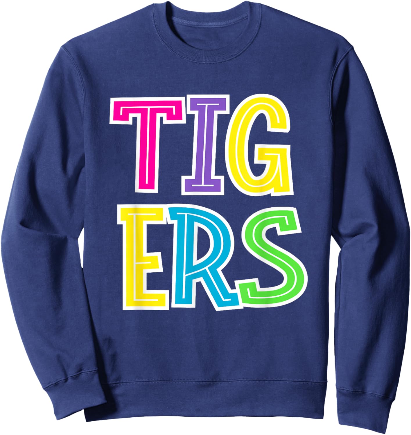 Colorful Tigers School Spirit Sweatshirt - Sweatshirt | Navy