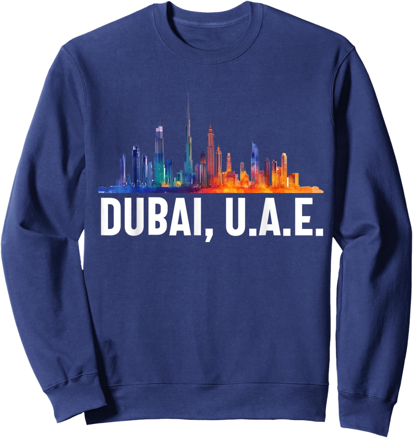 Dubai Souvenir Skyline UAE United Arab Emirate Reminder Sweatshirt - Sweatshirt | Navy