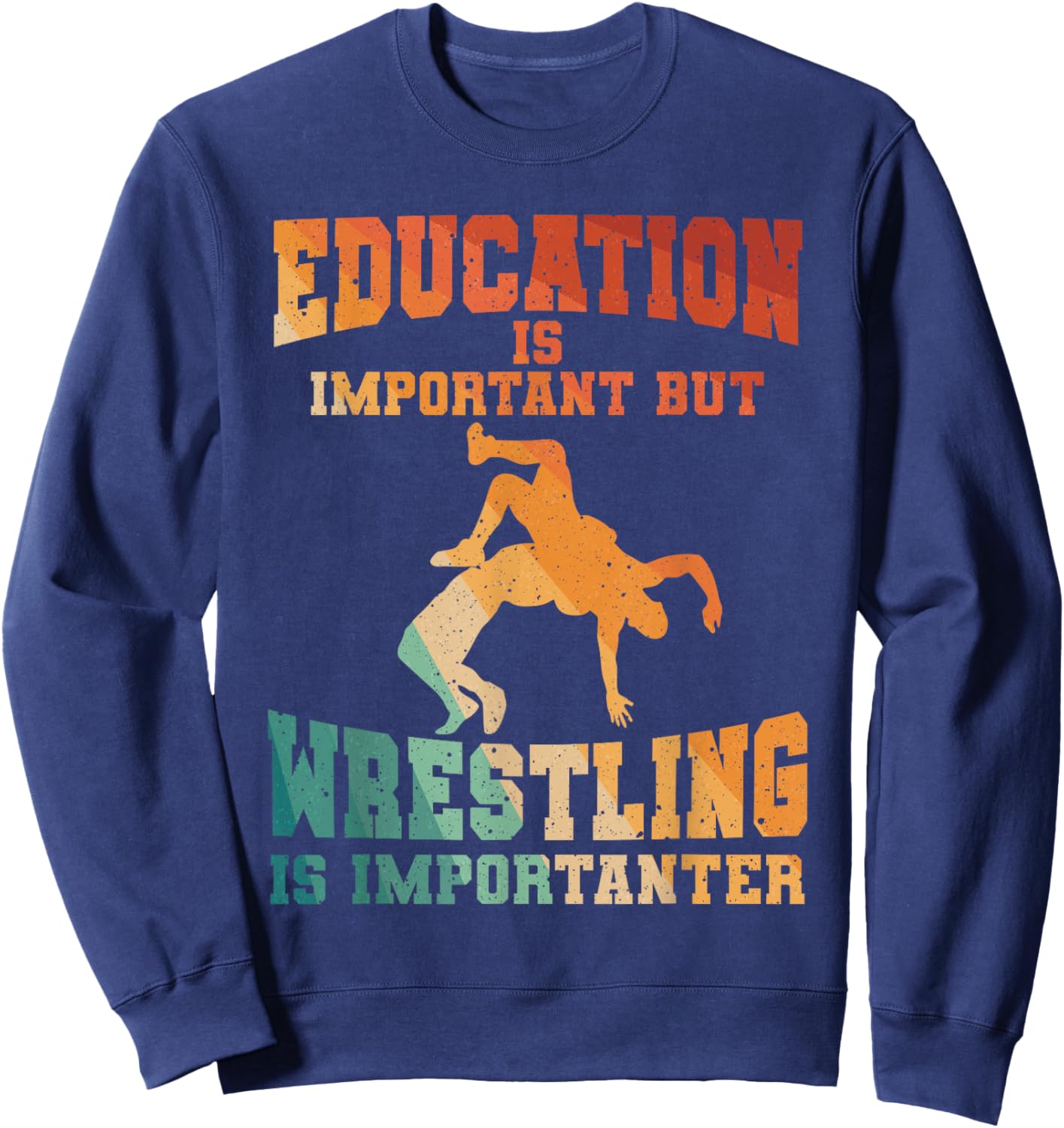 Funny Wrestling Women Grappling Freestyle Wrestler Sweatshirt - Sweatshirt | Navy