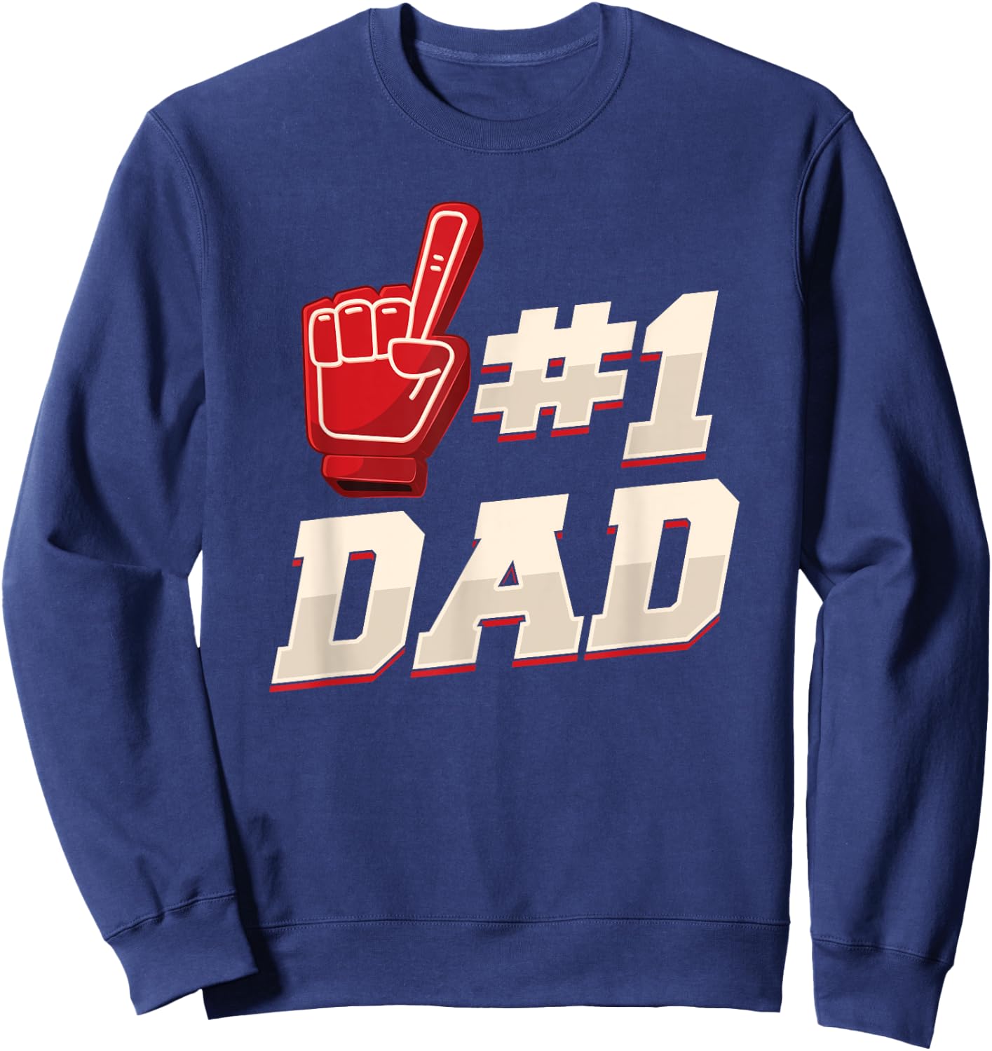 Athletic #1 Dad Number 1 Father Dad Father Father's Day Sweatshirt - Sweatshirt | Navy