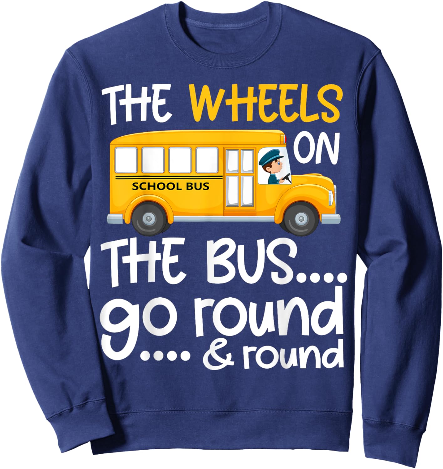 The Wheels On The Bus Toddler Kids Back to School Sweatshirt - Sweatshirt | Navy