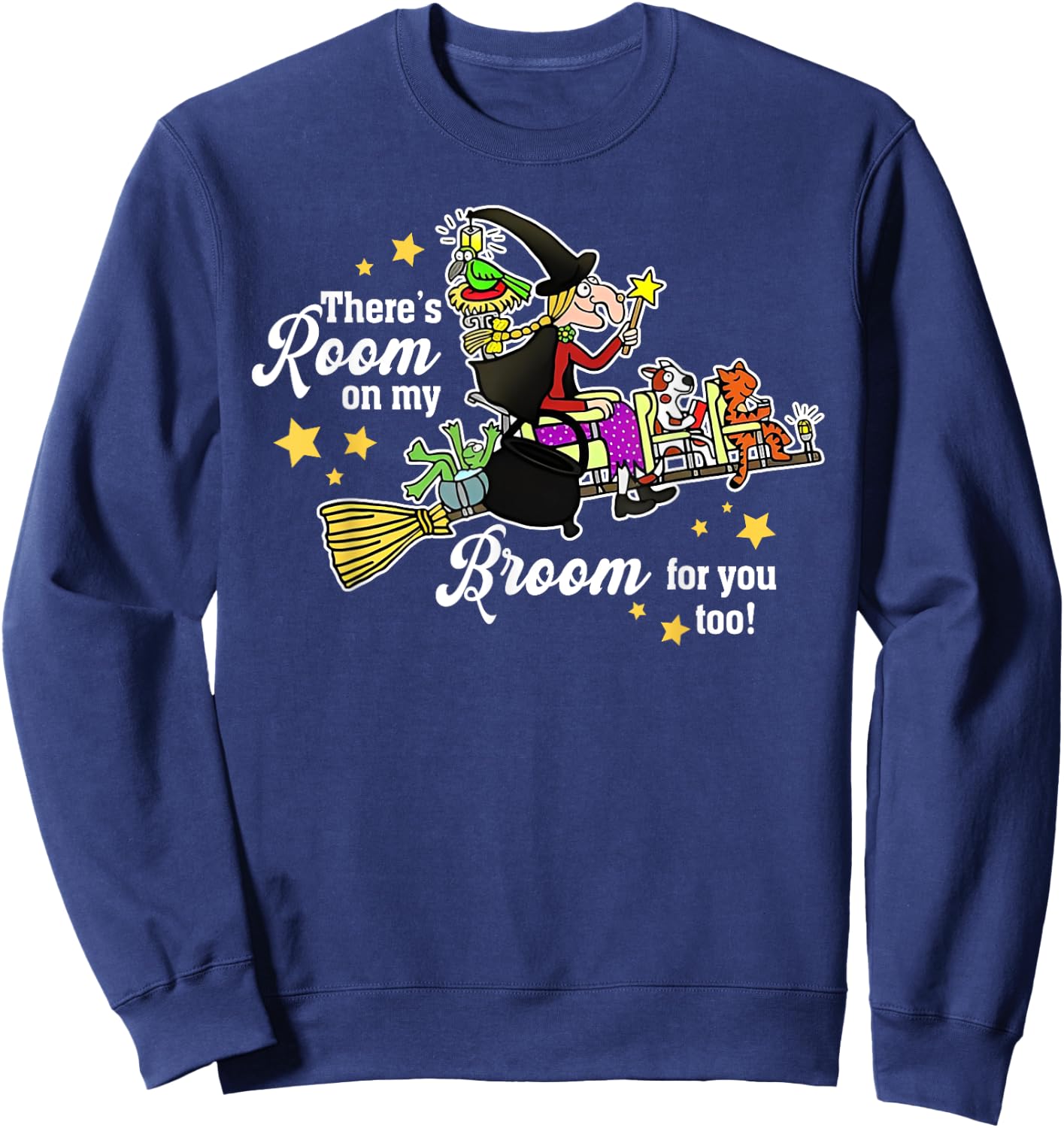 Funny There's Room On My Broom For You Too Teacher Halloween Sweatshirt - Sweatshirt | Navy