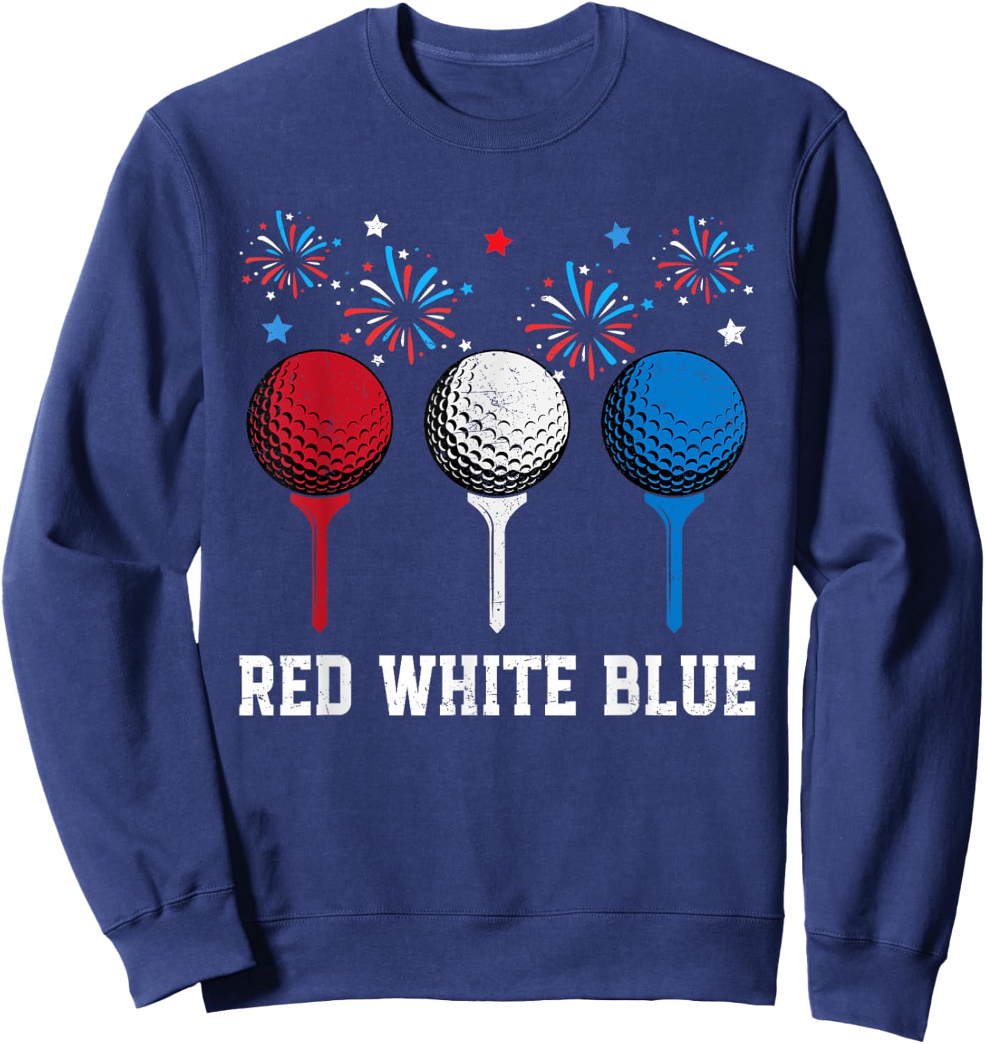 Red White Blue Golf Patriotic Golf 4th Of July Golf Outfits Women Kids Men Sweatshirt - Sweatshirt | Navy