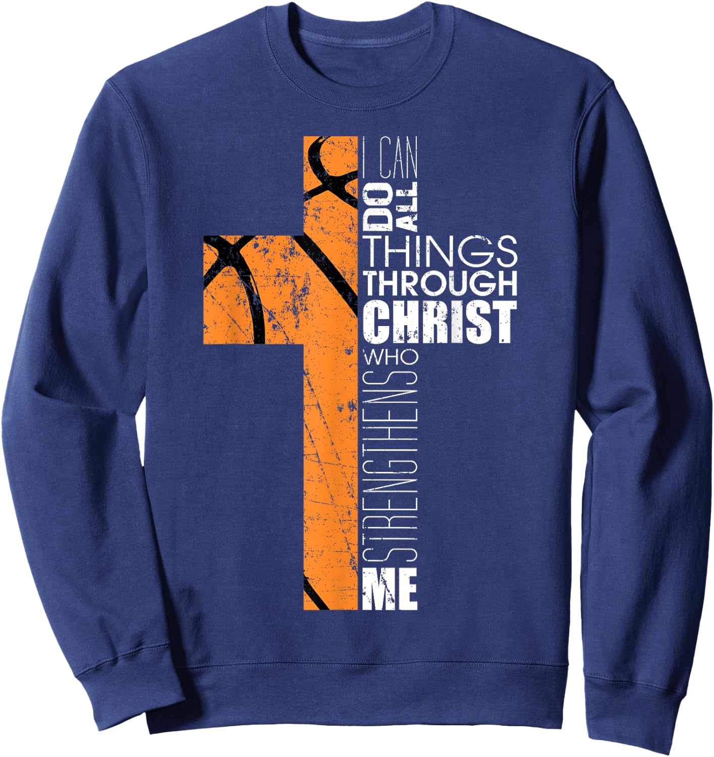 Christian Basketball Gifts Teen Boys Men Religious Verses Sweatshirt - Sweatshirt | Navy