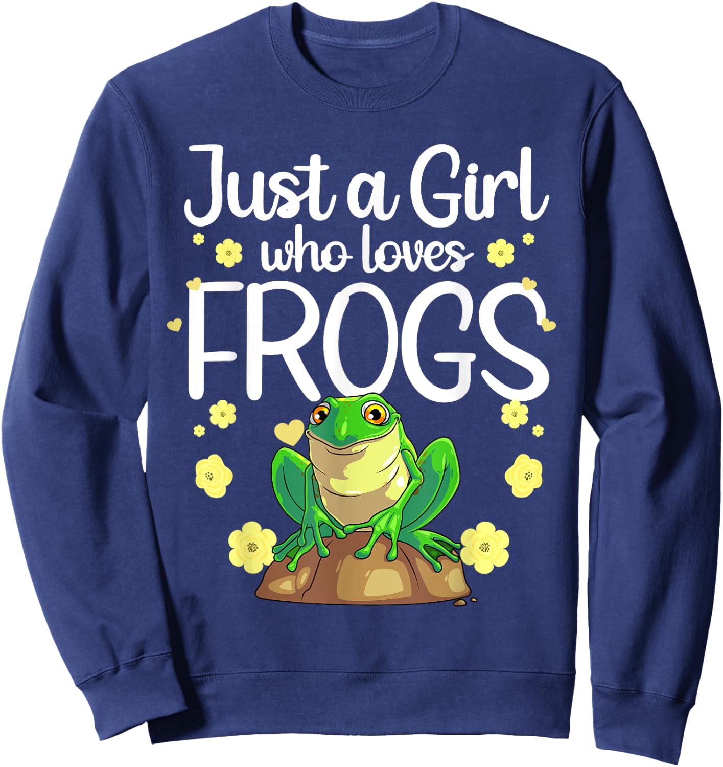 Cool Frog Girls Kids Toad Frog Lovers Zookeeper Sweatshirt - Sweatshirt | Navy