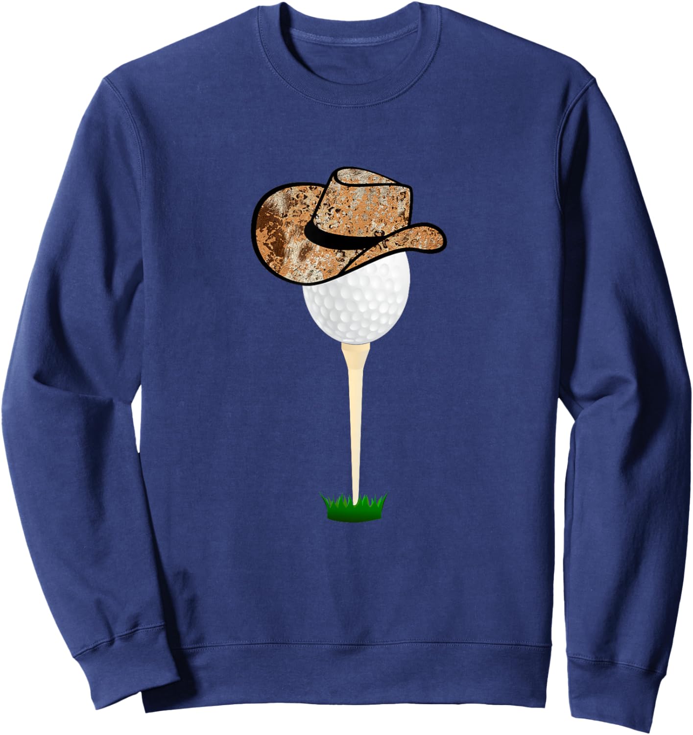 Funny Golfing Cowboy Apparel Holiday Golf Ball Sweatshirt - Sweatshirt | Navy