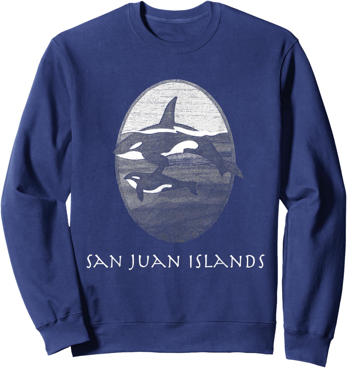 San Juan Islands WA Orca Killer Whales Pacific Northwest PNW Sweatshirt - Sweatshirt | Navy