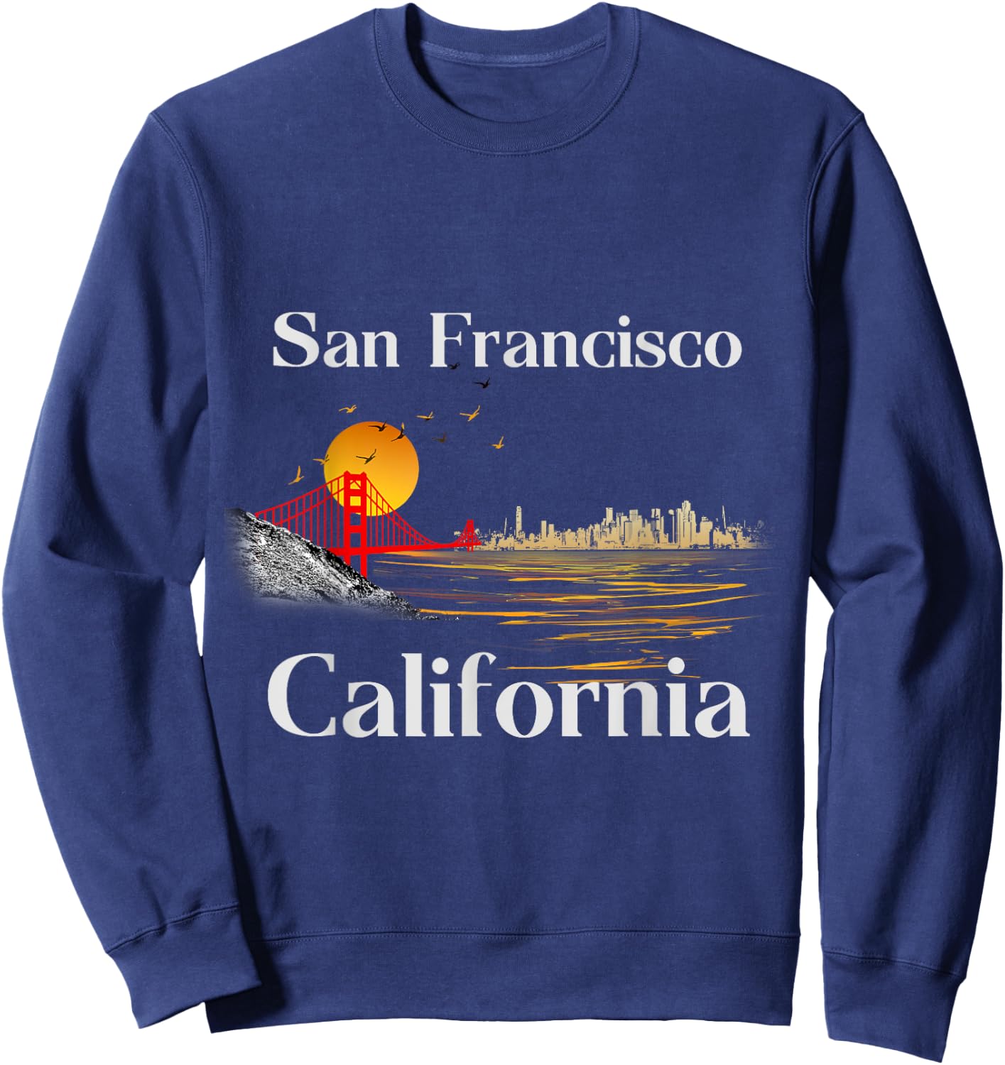 San Francisco California Cityscape Men Women and Youth Sweatshirt - Sweatshirt | Navy