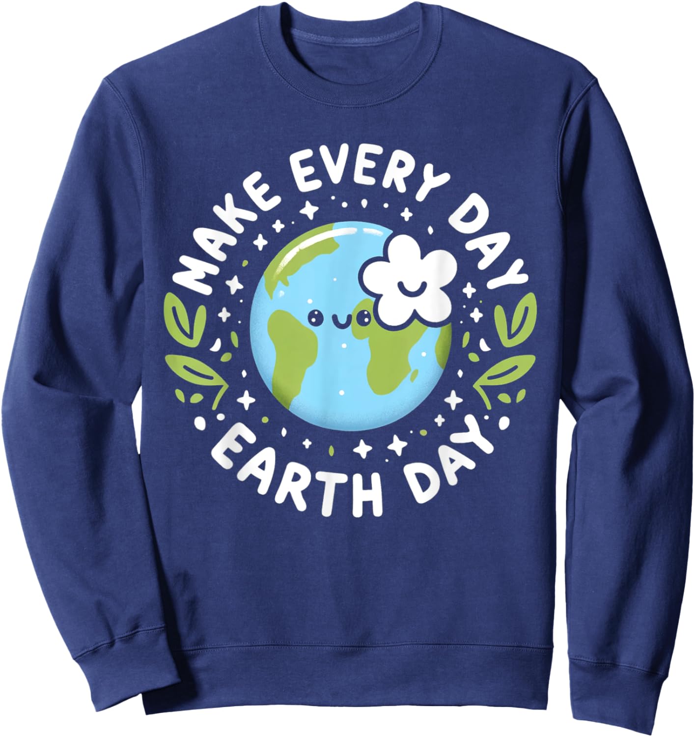 Cute Make Everyday Earth Day Kids Sweatshirt - Sweatshirt | Navy