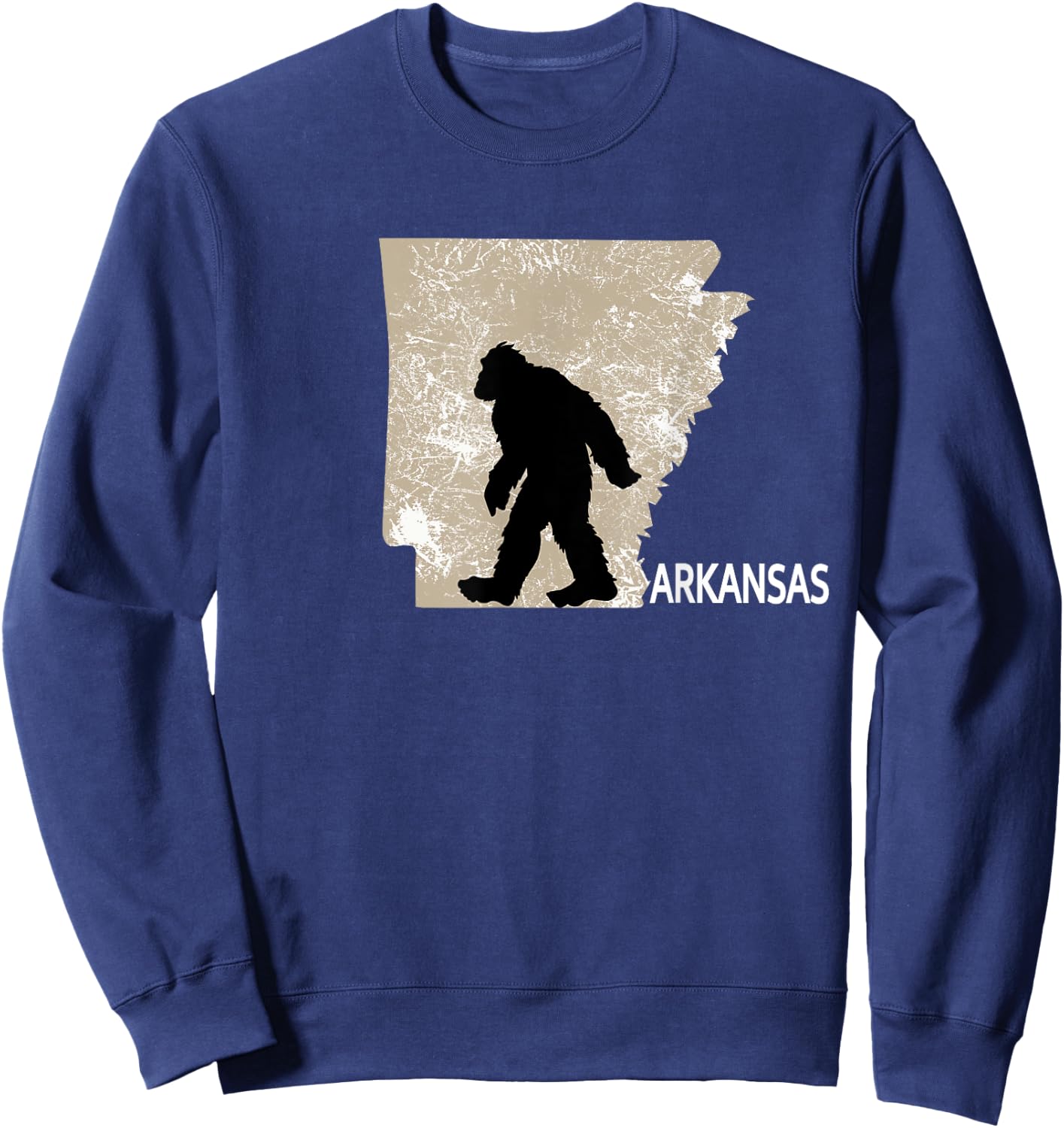 Funny Bigfoot I Believe Loves Arkansas AR Sasquatch Sweatshirt - Sweatshirt | Navy