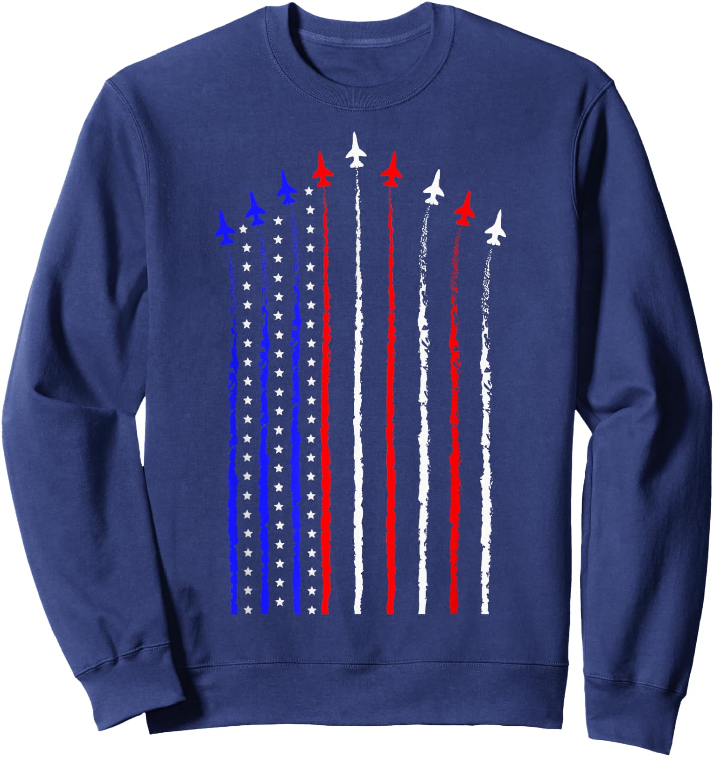 Patriot July 4th Fighter Jets Airplane USA Flag Kid Boy Sweatshirt - Sweatshirt | Navy