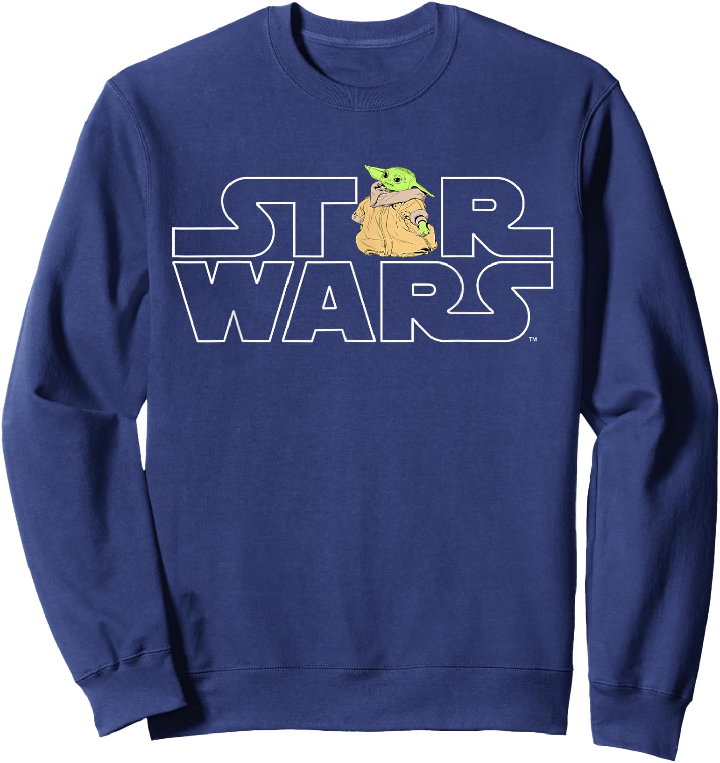 Star Wars Logo and The Child from The Mandalorian Sweatshirt - Sweatshirt | Navy