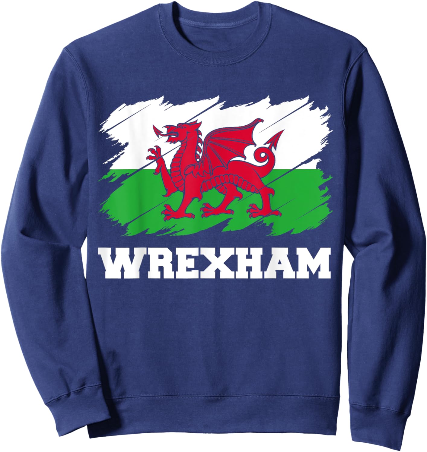 Wrexham Wales City Cymru, Welsh Flag Dragon Sweatshirt - Sweatshirt | Navy
