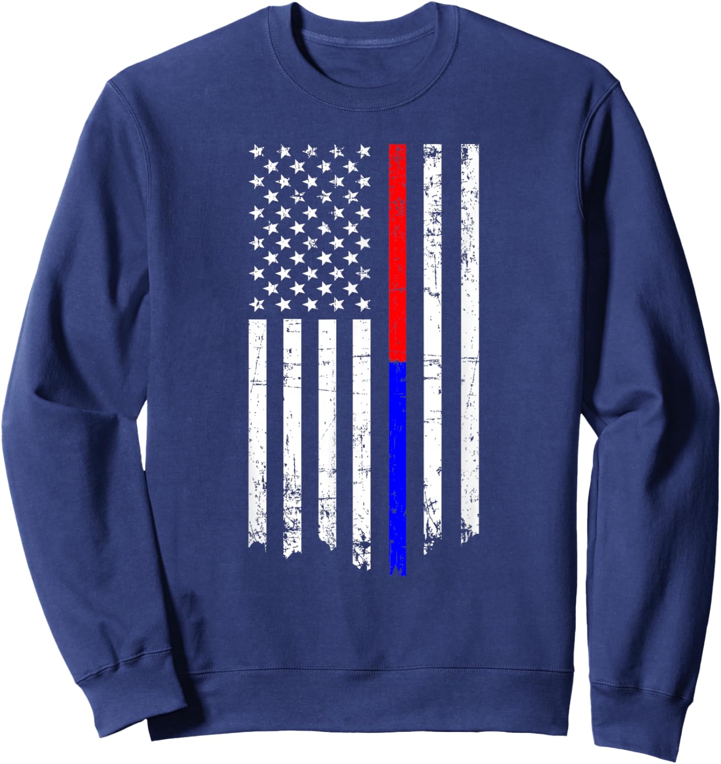 Thin Red & Blue Line American Flag Sweatshirt - Sweatshirt | Navy