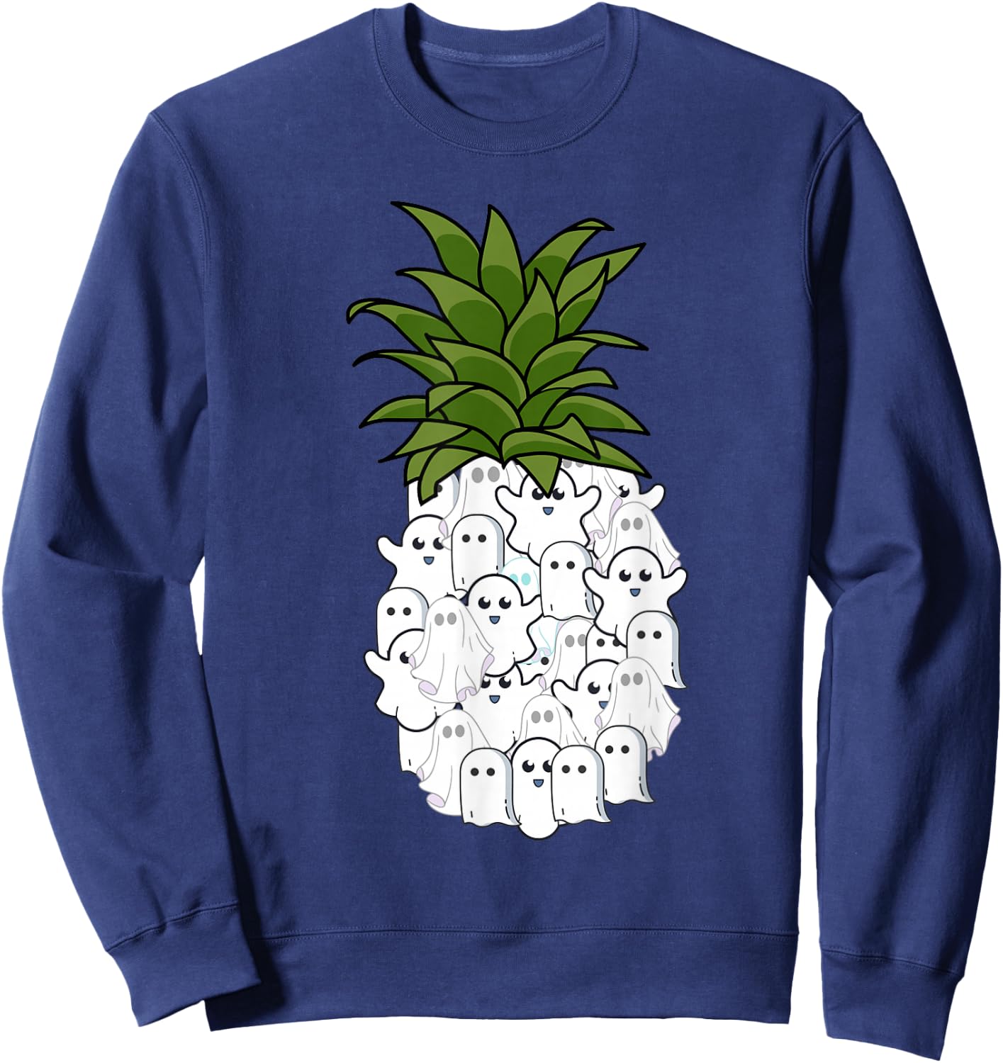 Halloween Pineapple Costume Funny Party Ghost Pineapple Love Sweatshirt - Sweatshirt | Navy