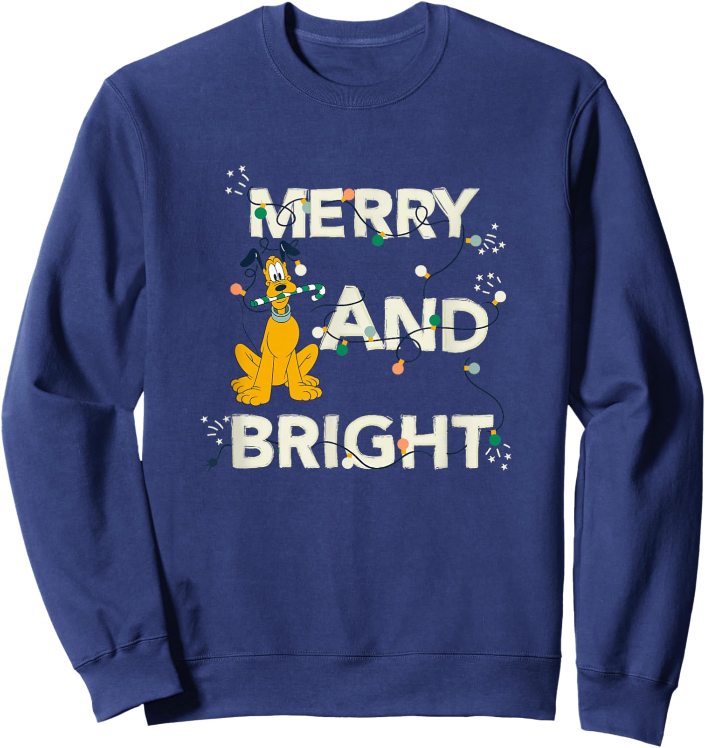 Disney Mickey and Friends Christmas Pluto Merry and Bright Sweatshirt - Sweatshirt | Navy