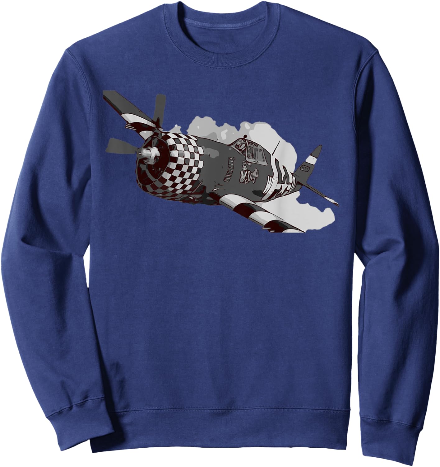 P-47 Thunderbolt Warbird Warplane Aircraft Sweatshirt - Sweatshirt | Navy