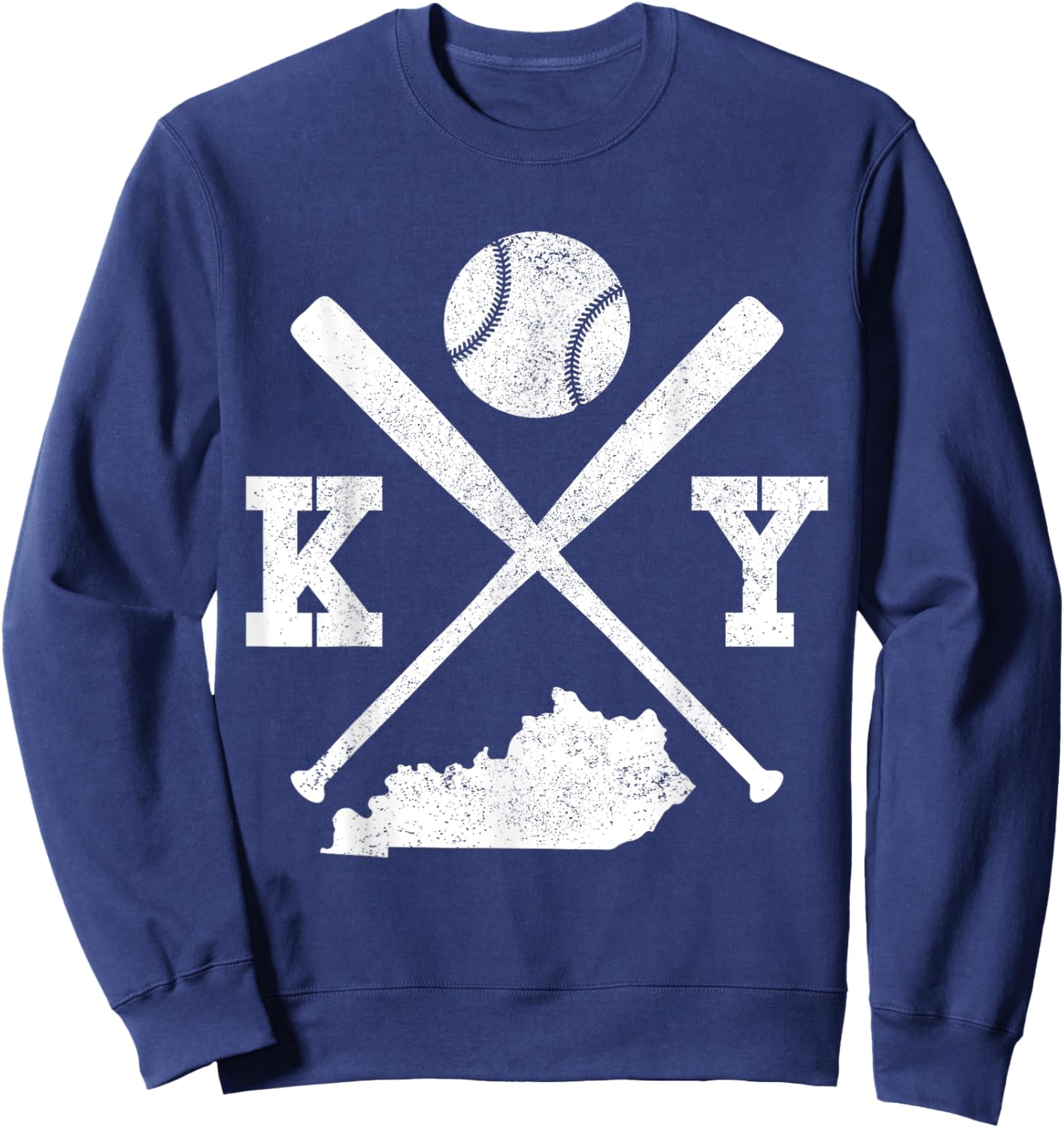 KY USA State - Baseball Player Kentucky Sweatshirt - Sweatshirt | Navy