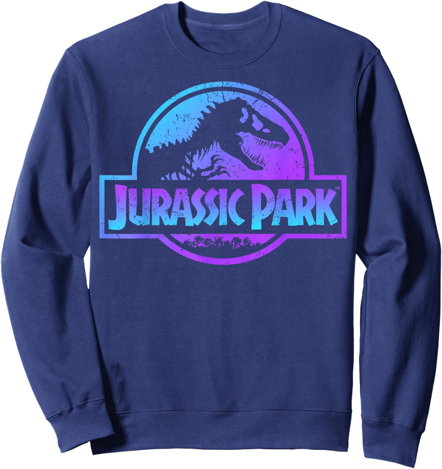 Fossil Logo Jurassic Park Blue Purple Gradient Fossil , Black, S Sweatshirt - Sweatshirt | Navy