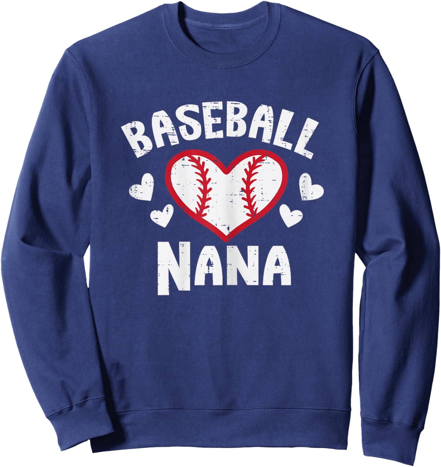 Baseball Nana Heart Family Matching Grandma Mimi Women Sweatshirt - Sweatshirt | Navy