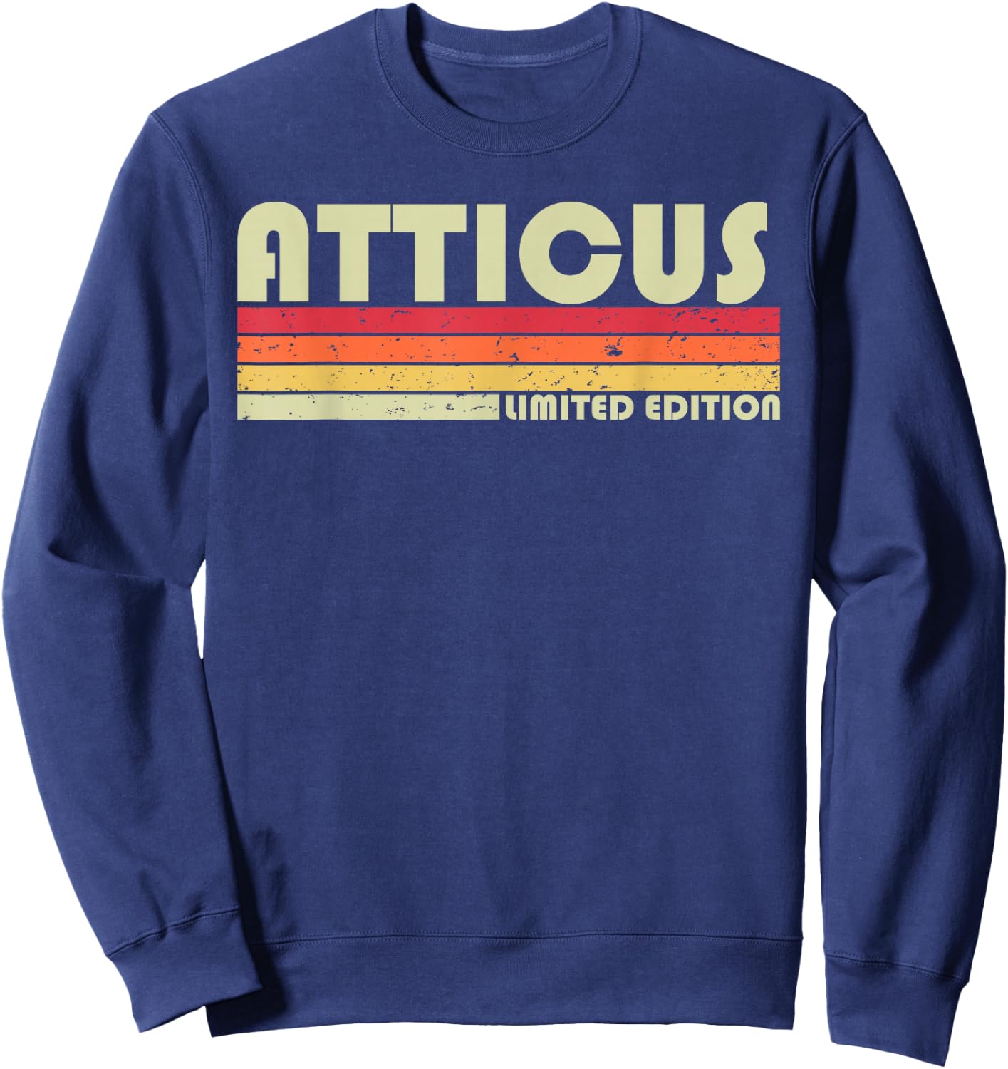 ATTICUS Gift Name Personalized Funny Retro Vintage Birthday Sweatshirt - Sweatshirt | Navy