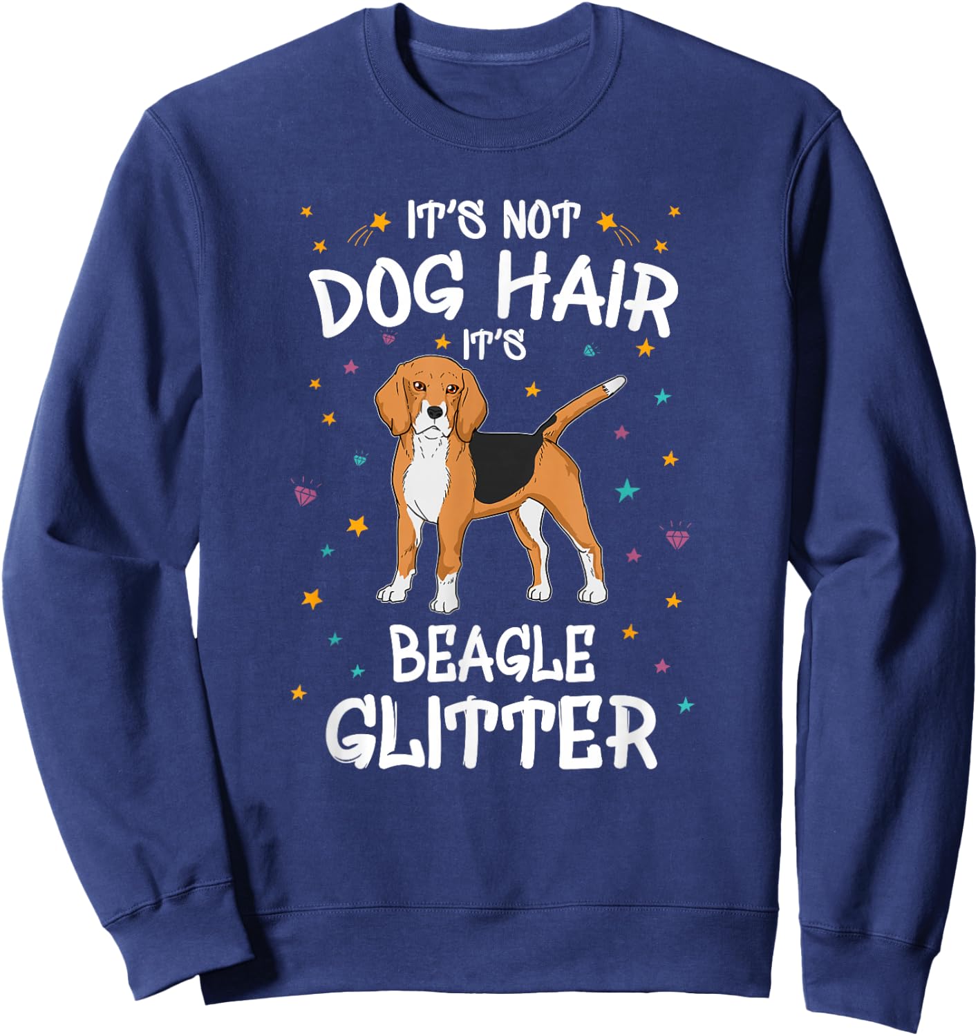 Beagle Glitter Dog Owner Gift Funny Dog Sweatshirt - Sweatshirt | Navy