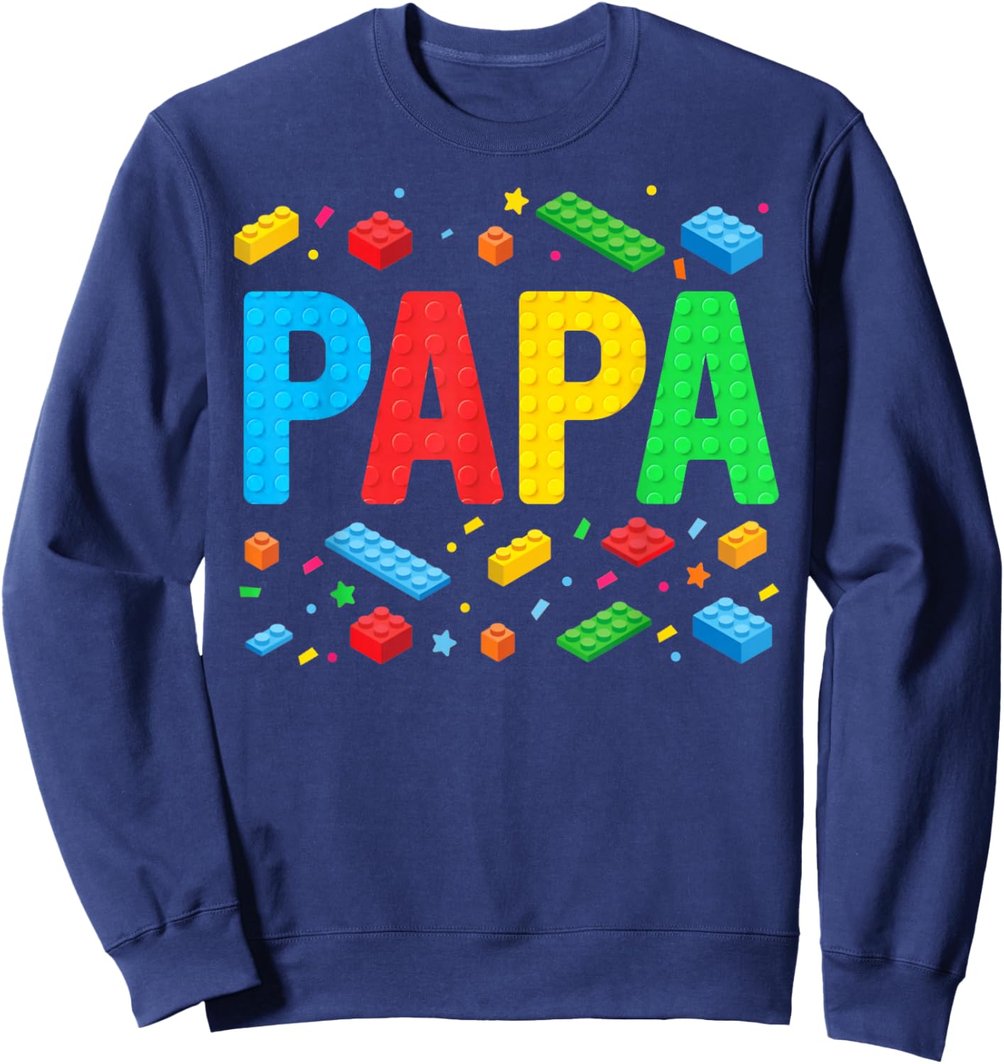 Papa Master Builder Building Bricks Blocks Family Matching Sweatshirt - Sweatshirt | Navy
