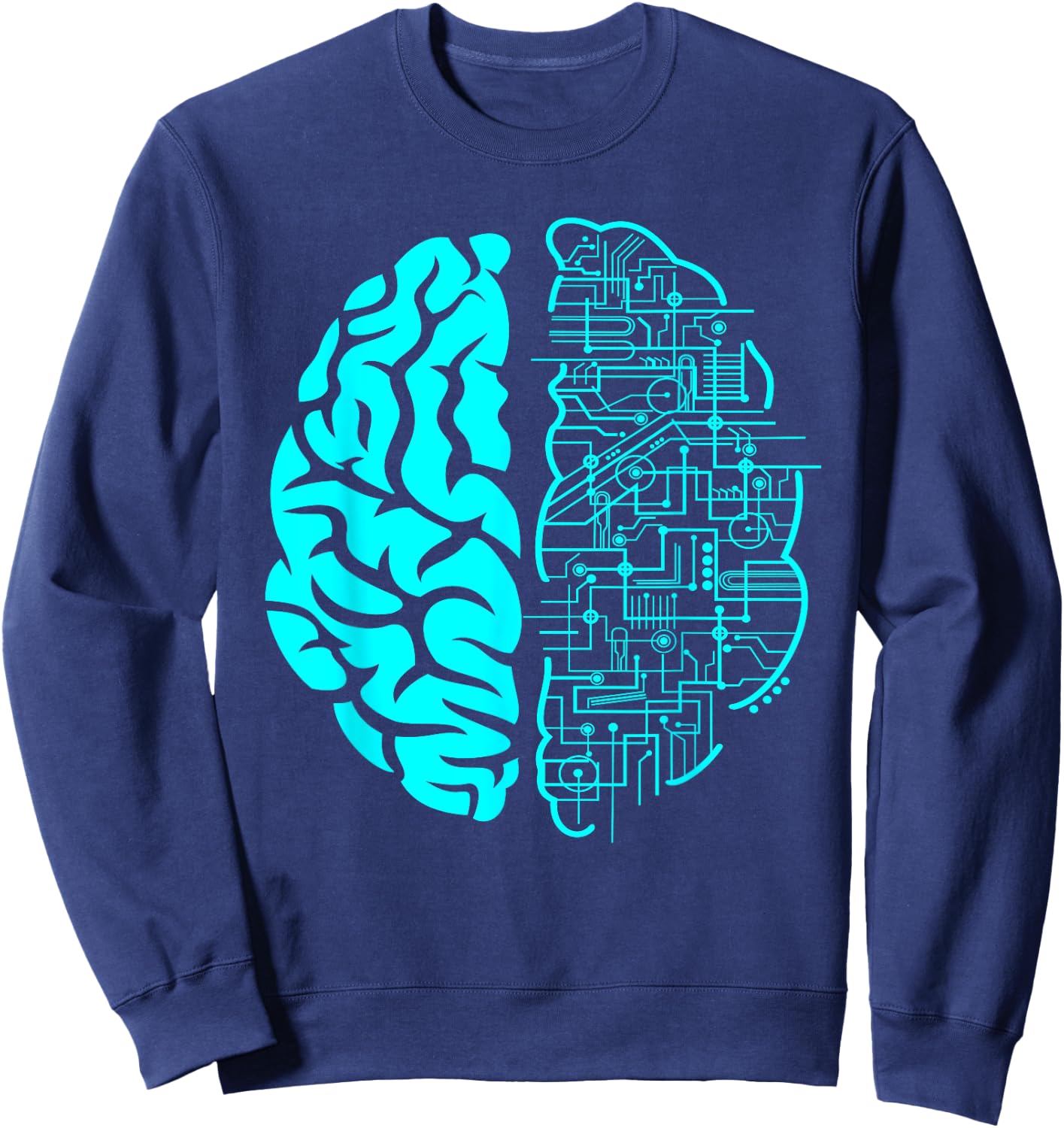 Computer Circuit Digital Brain Gifts For Science Nerds Sweatshirt - Sweatshirt | Navy