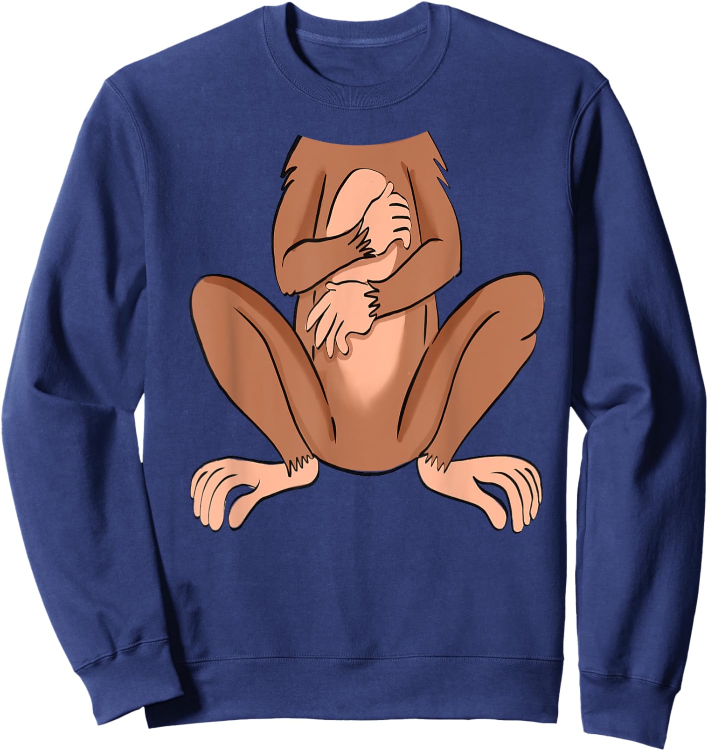 Monkey Halloween Costume Cute Pretend Monkey Outfit Sweatshirt - Sweatshirt | Navy