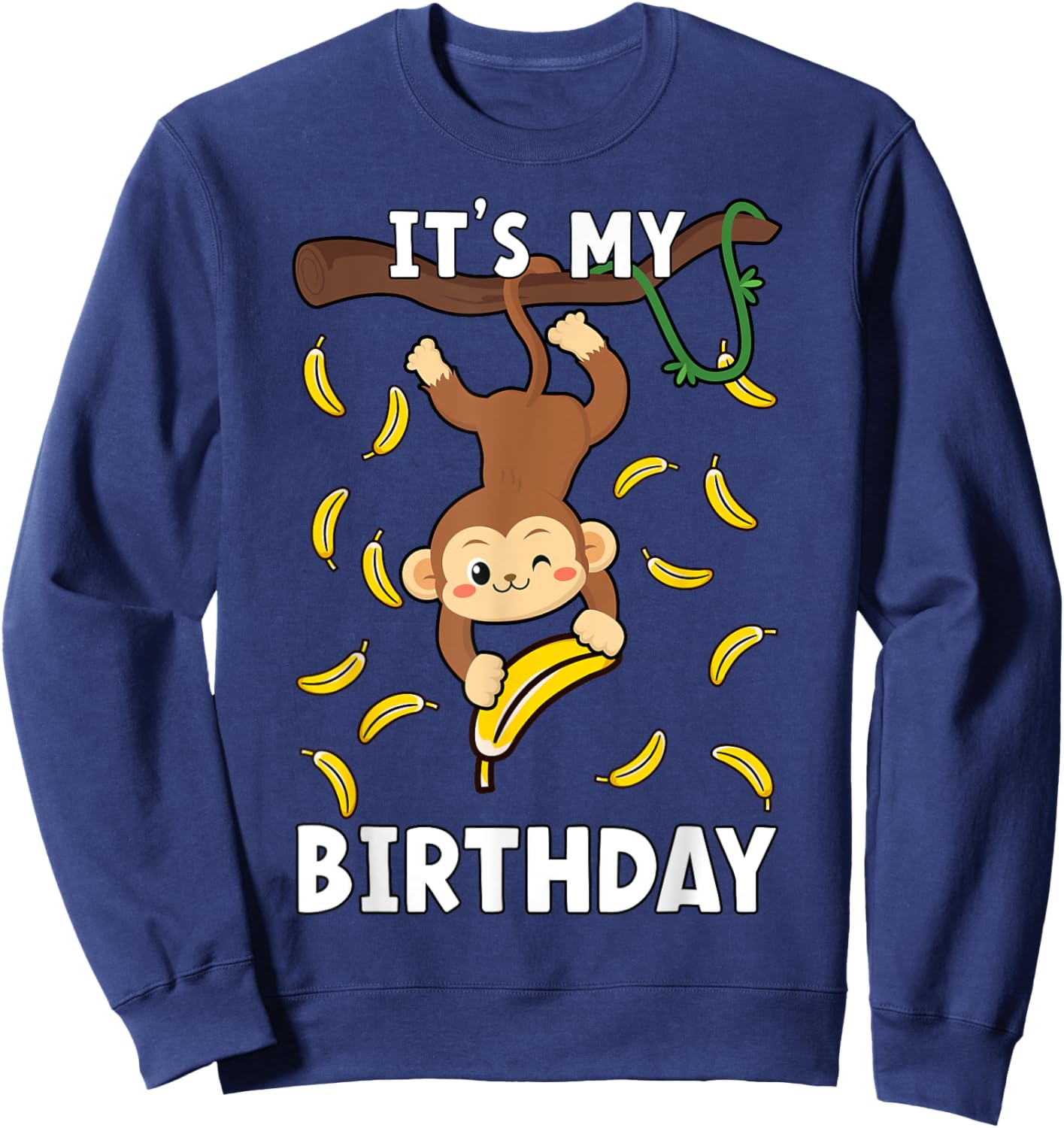 Birthday monkey Years Old monkeys B-day Sweatshirt - Sweatshirt | Navy