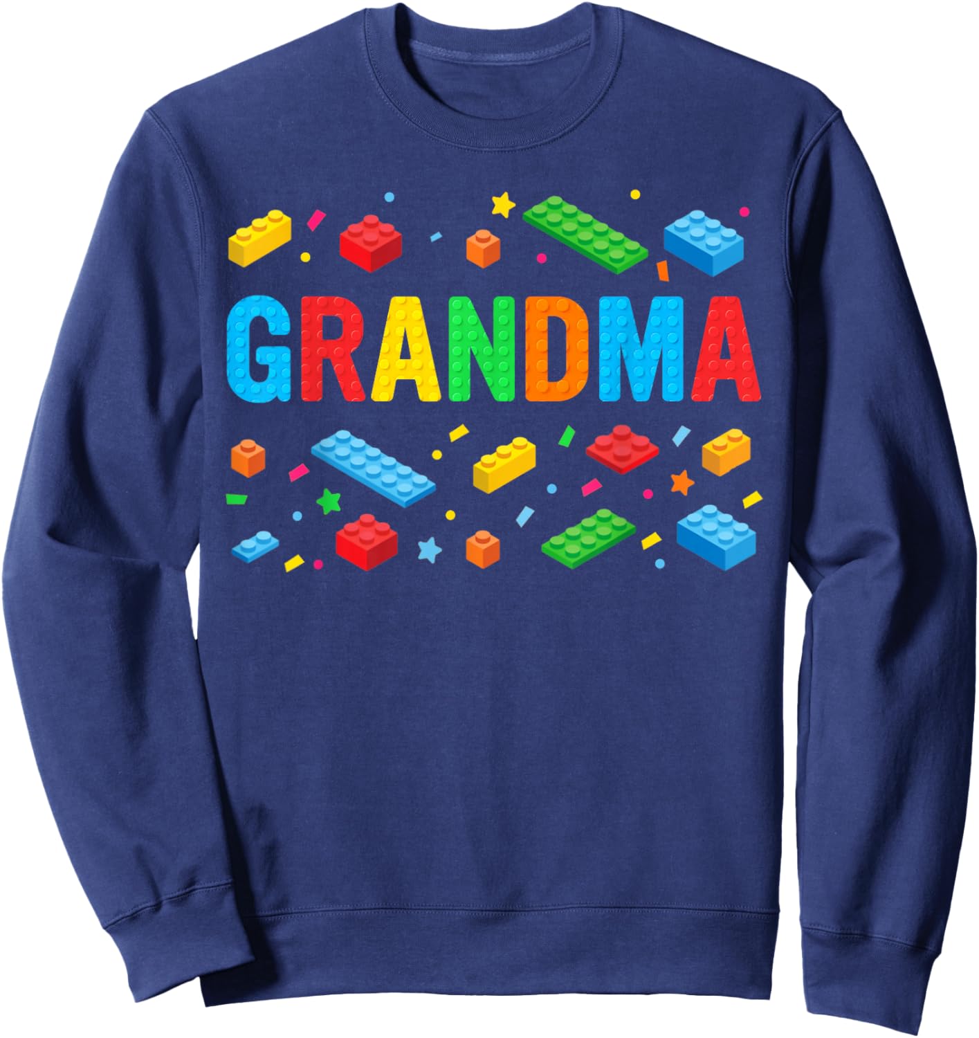 Grandma Master Builder Building Bricks Blocks Family Funny Sweatshirt - Sweatshirt | Navy