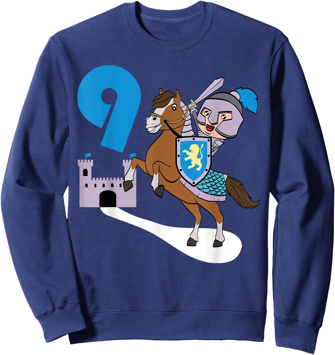 Children's Knight 9th Birthday Castle Armour Medieval Sweatshirt - Sweatshirt | Navy