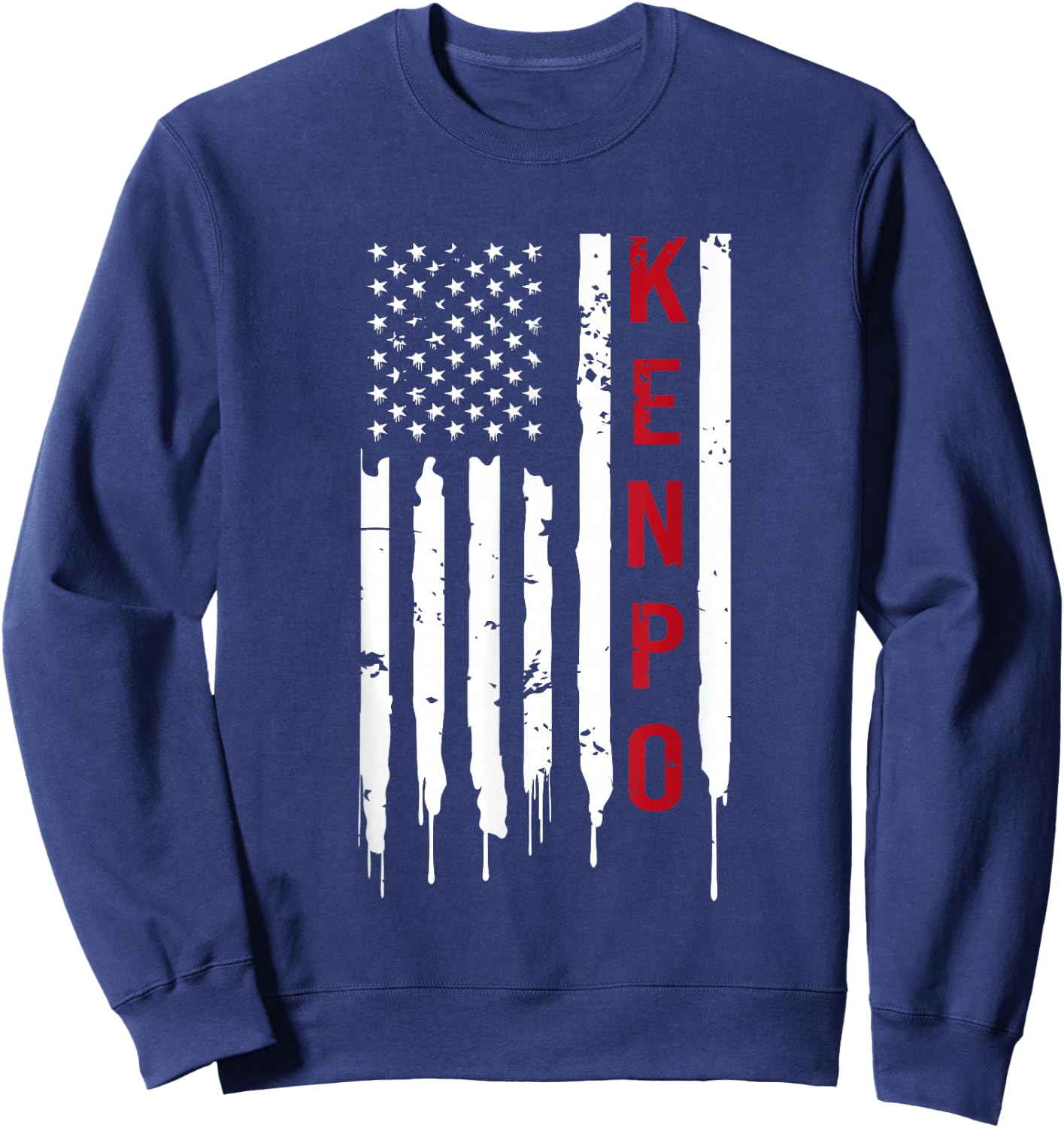 Kenpo Karate American Flag Sweatshirt - Sweatshirt | Navy