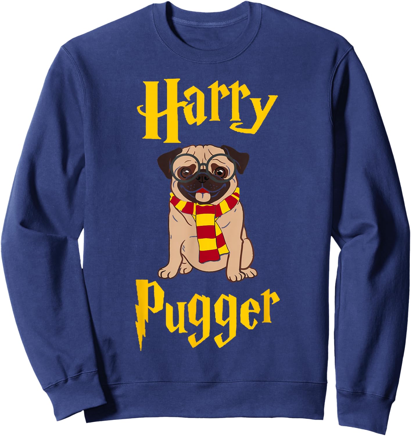 Lovely Harry Pugger, Pug Sweatshirt - Sweatshirt | Navy