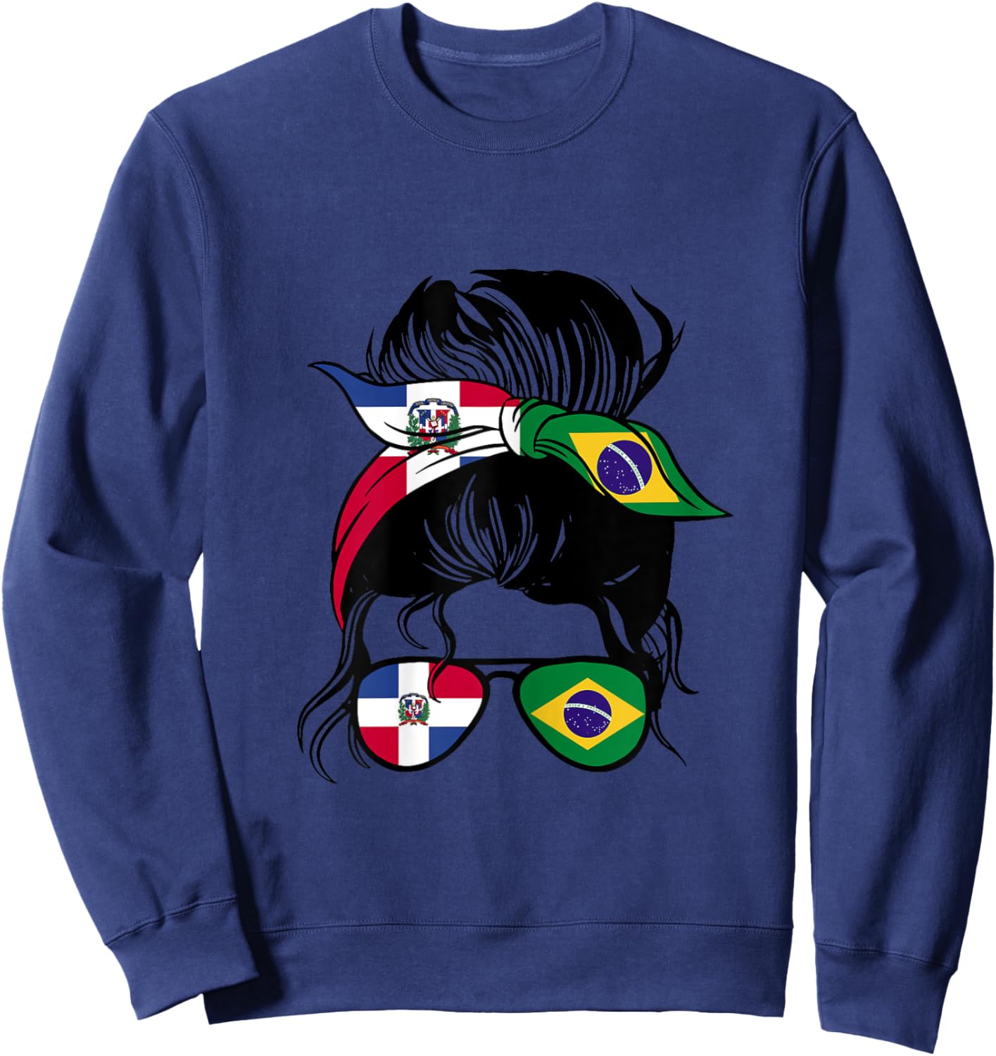 Half Dominican half Brazilian Mix Dominican and Brazil Roots Sweatshirt - Sweatshirt | Navy