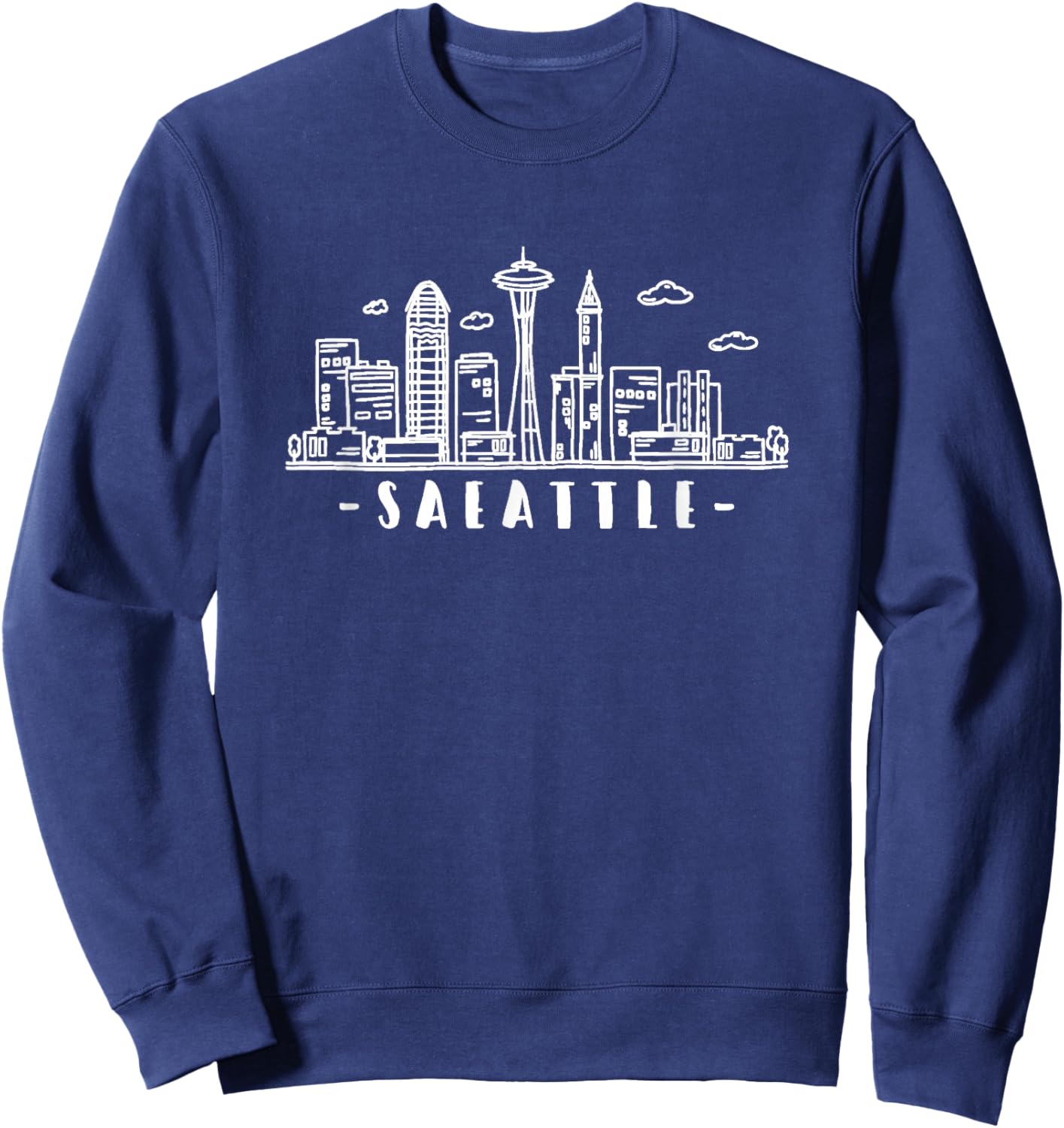 Seattle Skyline - Throwback Design - Classic Sweatshirt - Sweatshirt | Navy