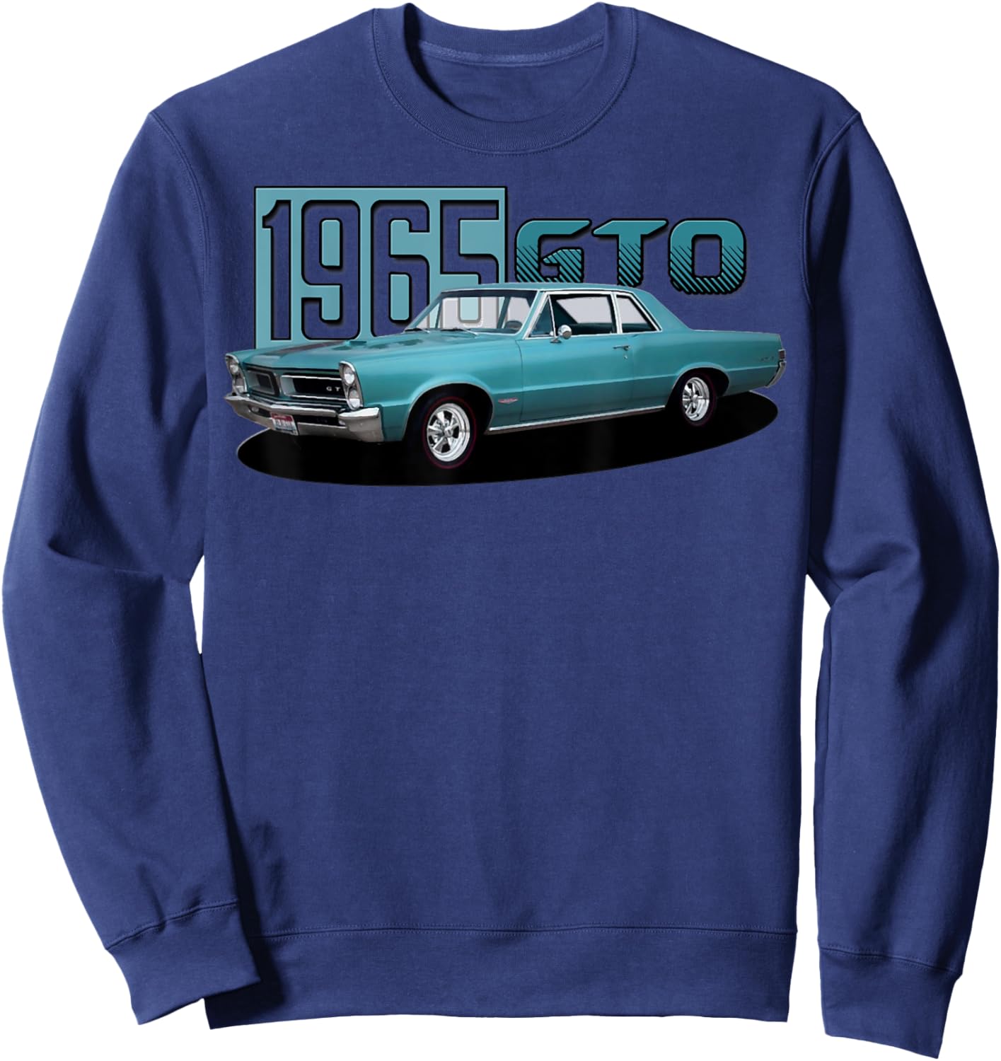 1965 65 GTO Classic Car Old School Muscle Blue Car Sweatshirt - Sweatshirt | Navy