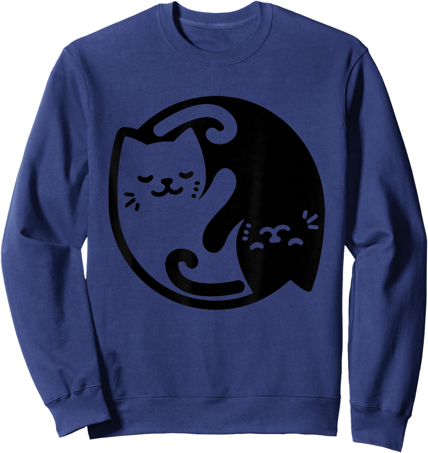 Cute Cat Yin And Yang For Cat Mommies Sweatshirt - Sweatshirt | Navy