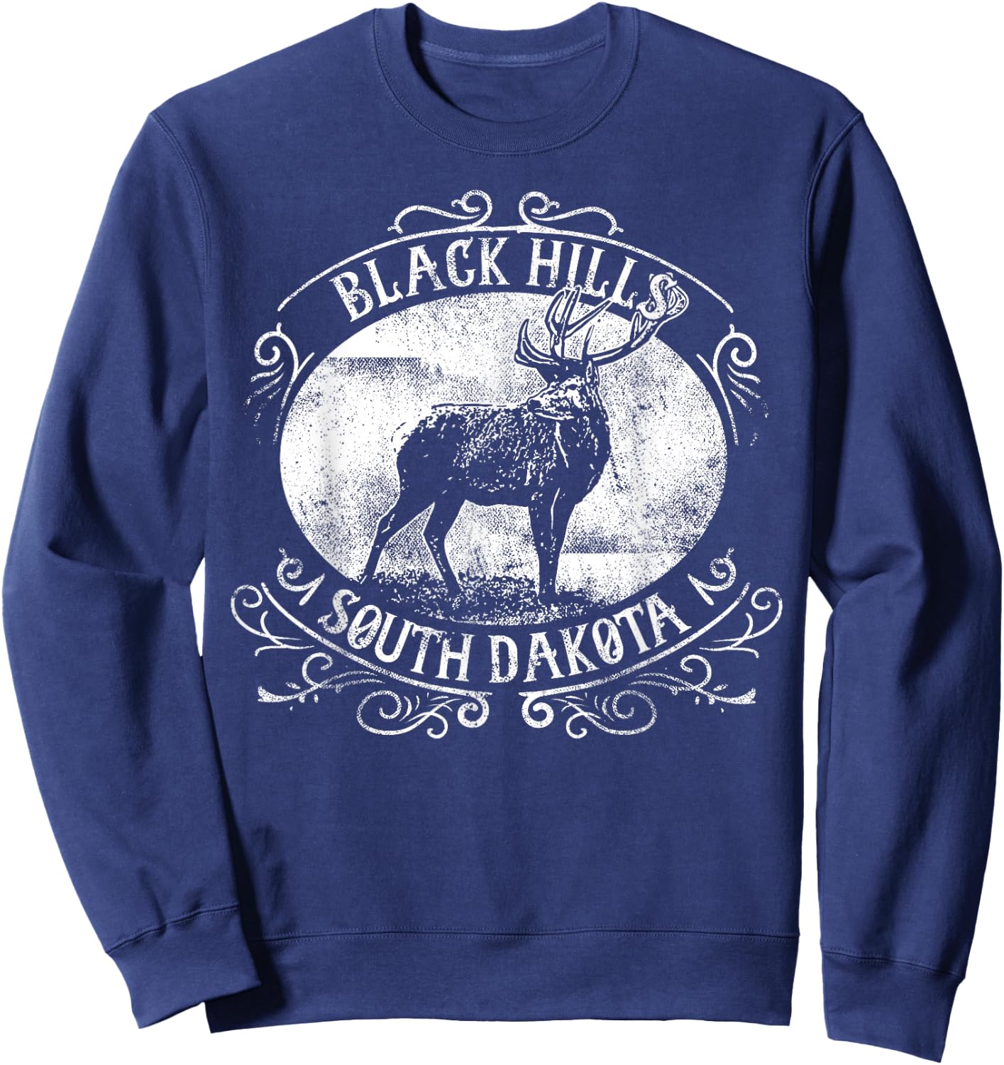 Black Hills South Dakota Deer Sweatshirt - Sweatshirt | Navy