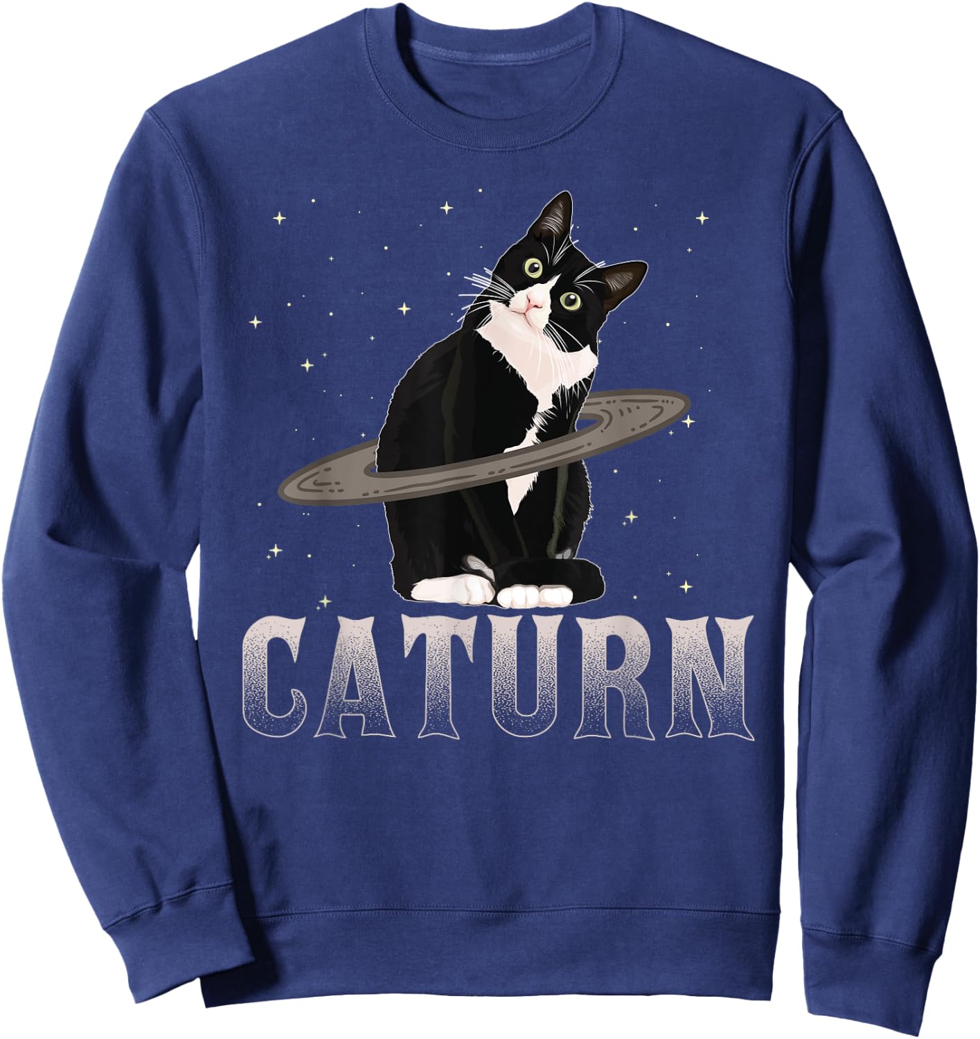 Caturn Cat Mom Cat Dad Space Cat Shirt Women Kids Sweatshirt - Sweatshirt | Navy