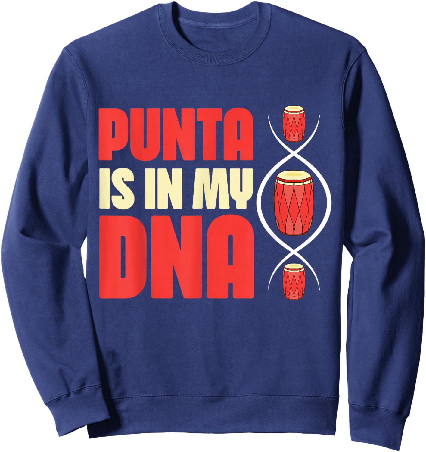 Punta DNA Garifuna Cultural Music Sweatshirt - Sweatshirt | Navy